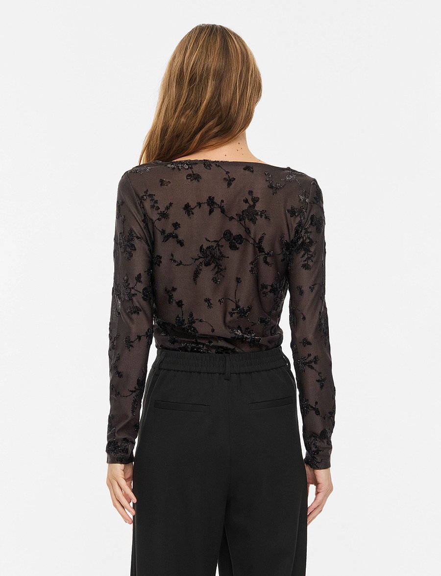 Vila - VIMIRANDA L/S TOP/DC - långärmade toppar - coffee bean - 3