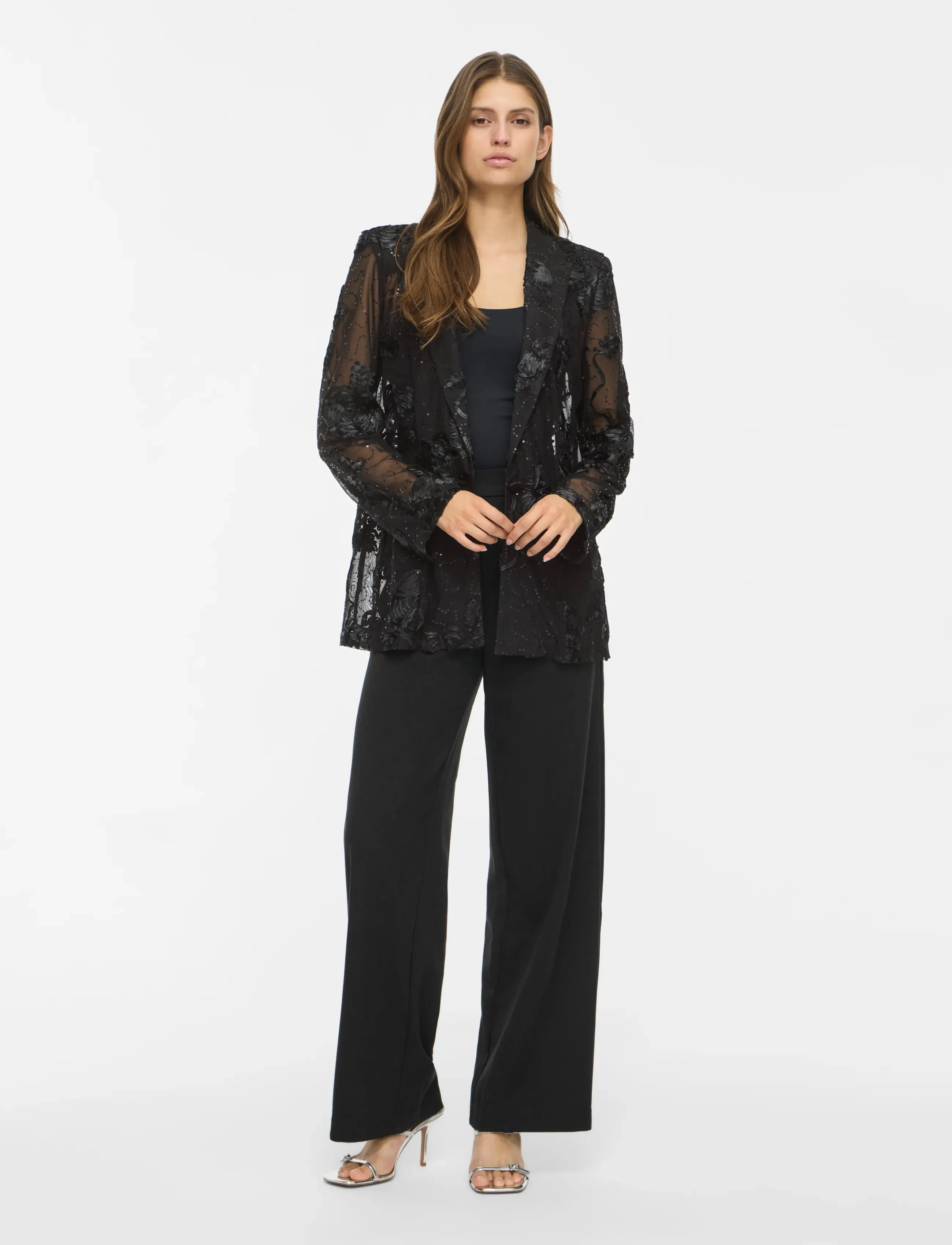 Vila - VIDITTE L/S BLAZER/DC/BFS - black beauty - 4