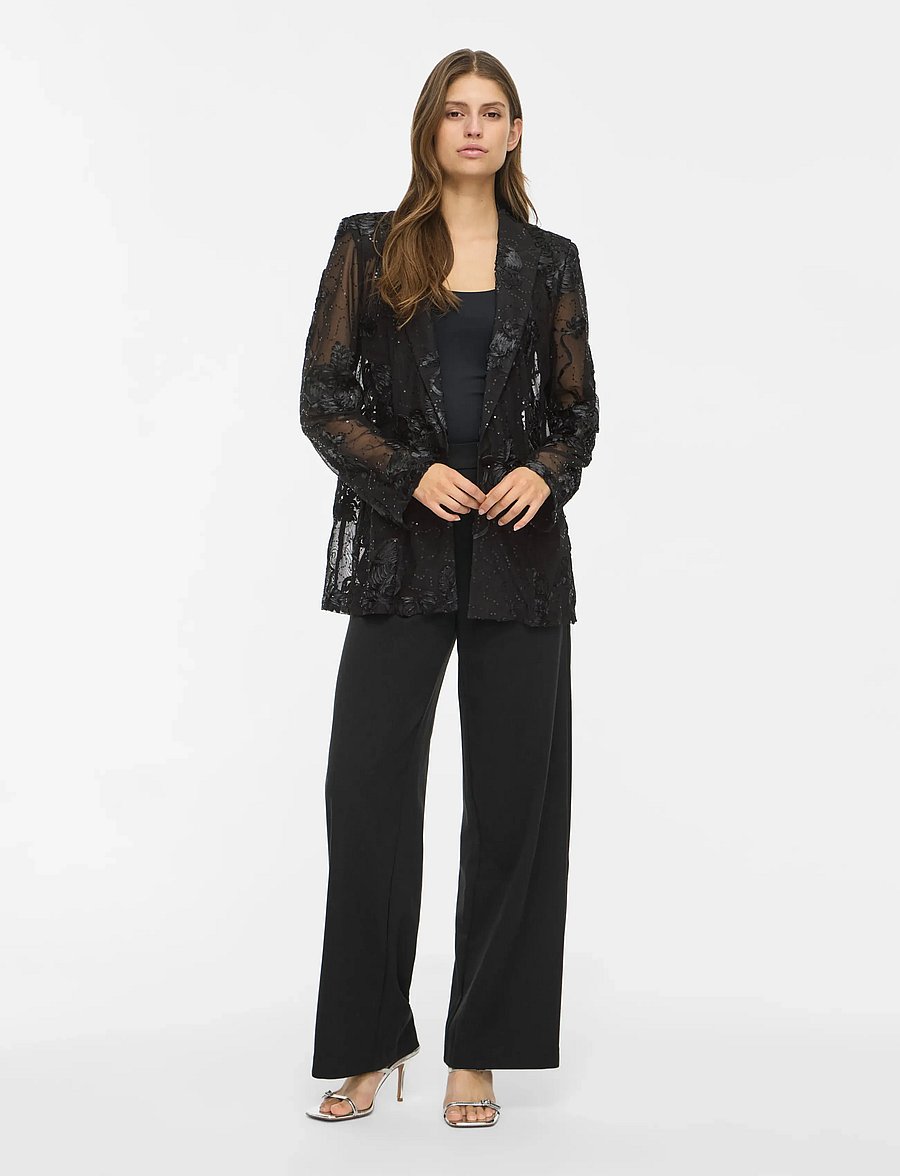 Vila - VIDITTE L/S BLAZER/DC/BFS - black beauty - 4