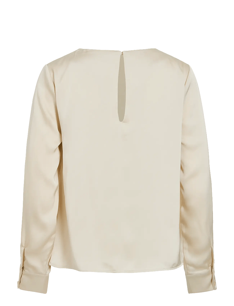 Vila - VIFREJA WATERFALL L/S TOP/DC - långärmade blusar - birch - 2