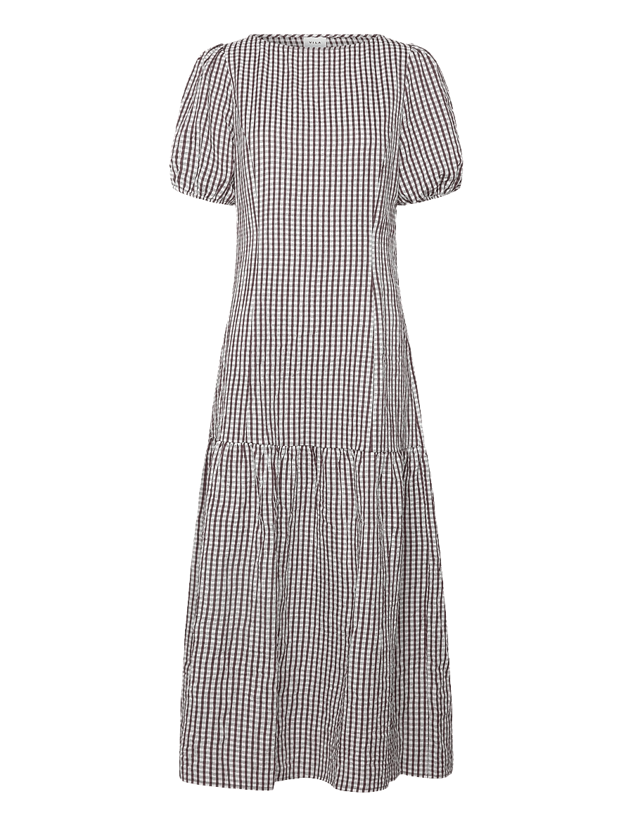 Vila - VITERNI S/S BOATNECK ANKLE DRESS/KA - maxi dresses - slate black - 1