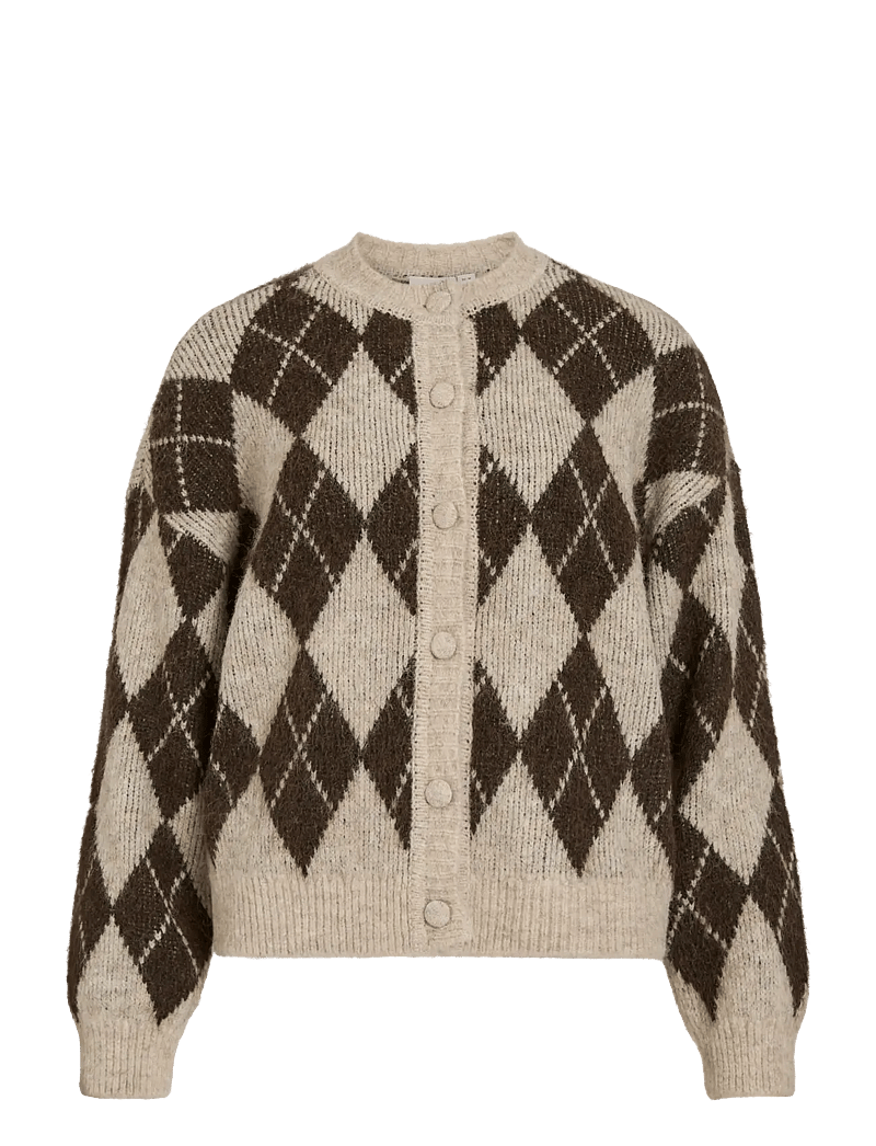Vila - VIKARLEY L/S BUTTON DETAIL CARDIGAN - cardigans - natural melange - 1