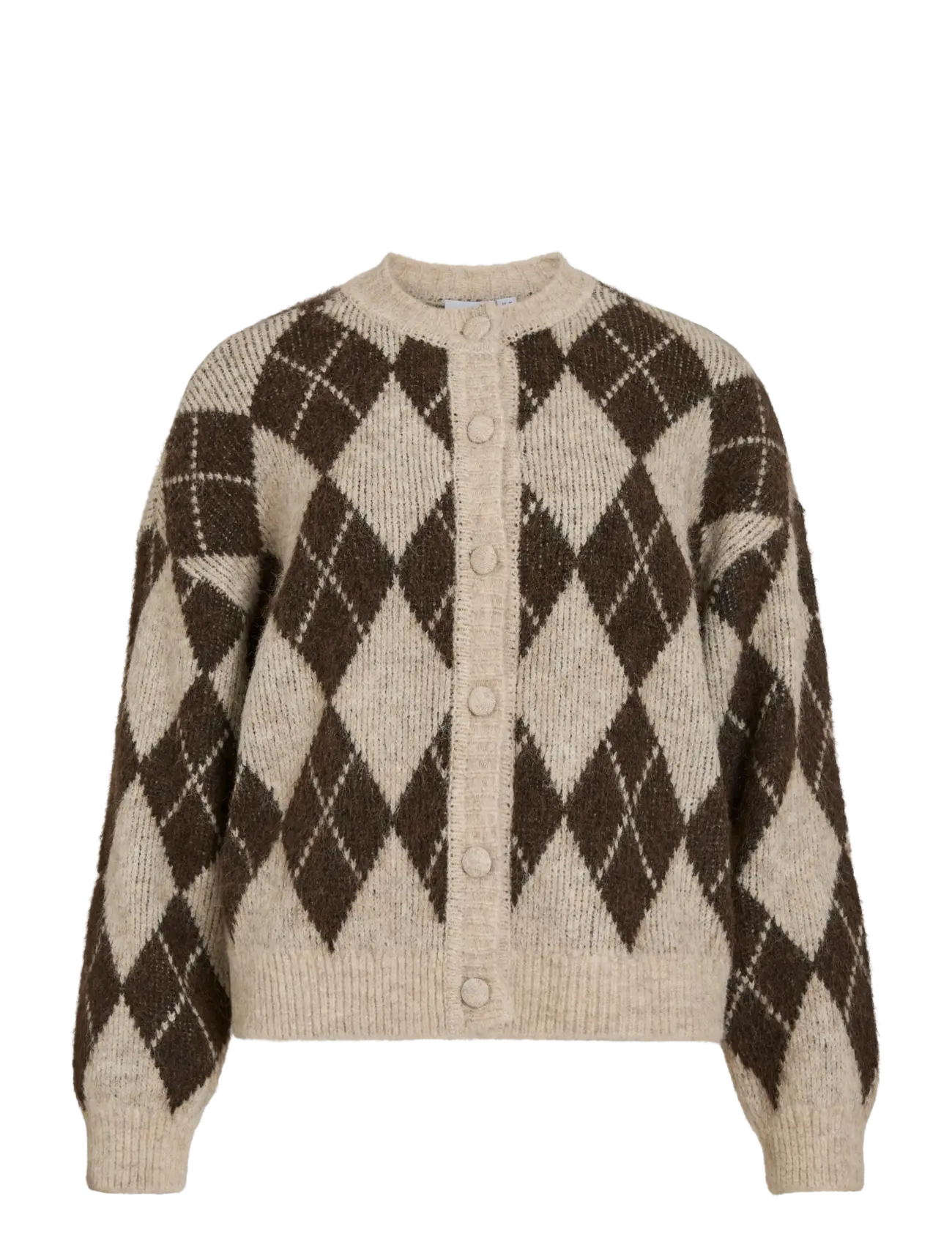 Vila VIKARLEY L/S BUTTON DETAIL CARDIGAN - Cardigans - NATURAL MELANGE / brown