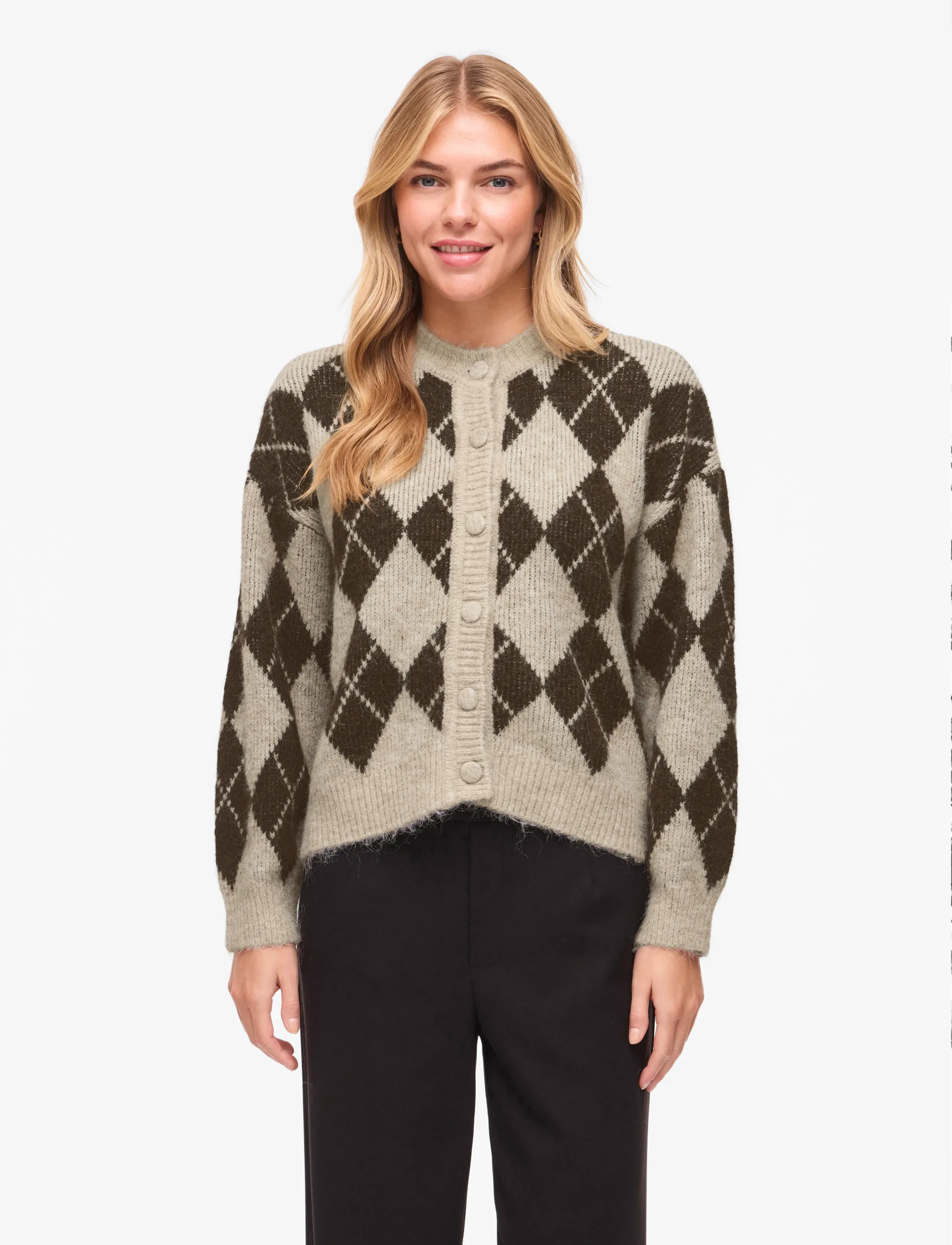 Vila - VIKARLEY L/S BUTTON DETAIL CARDIGAN - cardigans - natural melange - 0
