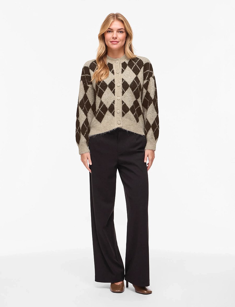 Vila - VIKARLEY L/S BUTTON DETAIL CARDIGAN - cardigans - natural melange - 4