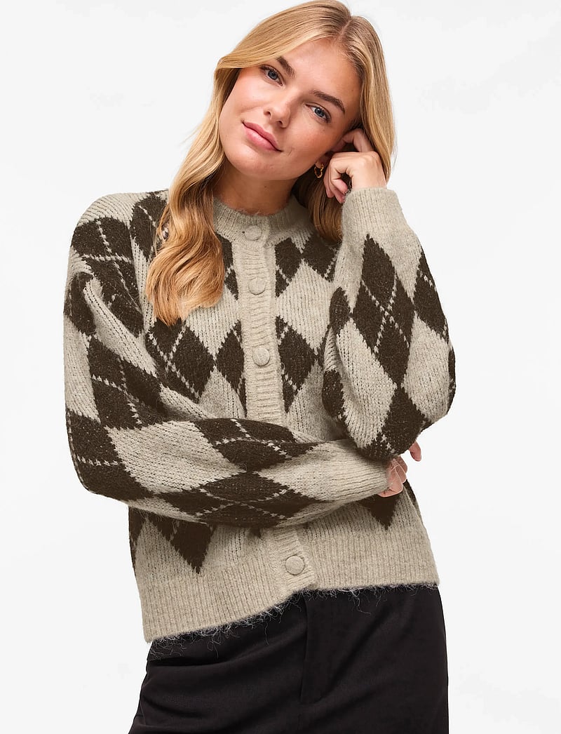 Vila - VIKARLEY L/S BUTTON DETAIL CARDIGAN - cardigans - natural melange - 5