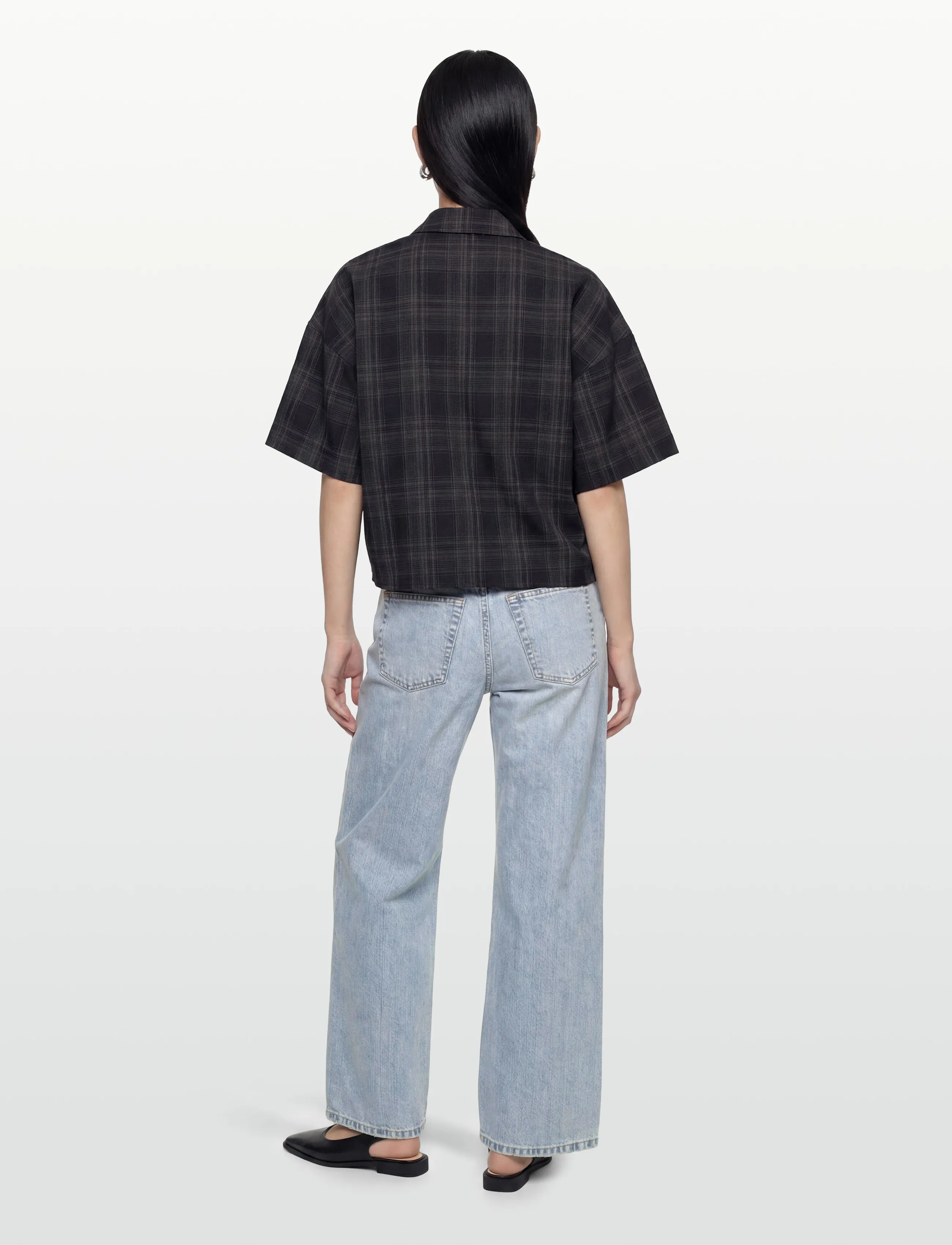 Vila - VISINA 2/4 CHECK SHIRT - short-sleeved shirts - navy blazer - 4