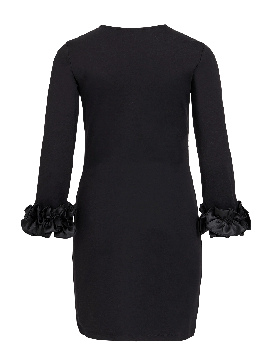 Vila - VILISSE O-NECK 7/8 SHORT DRESS/DC - black beauty - 1