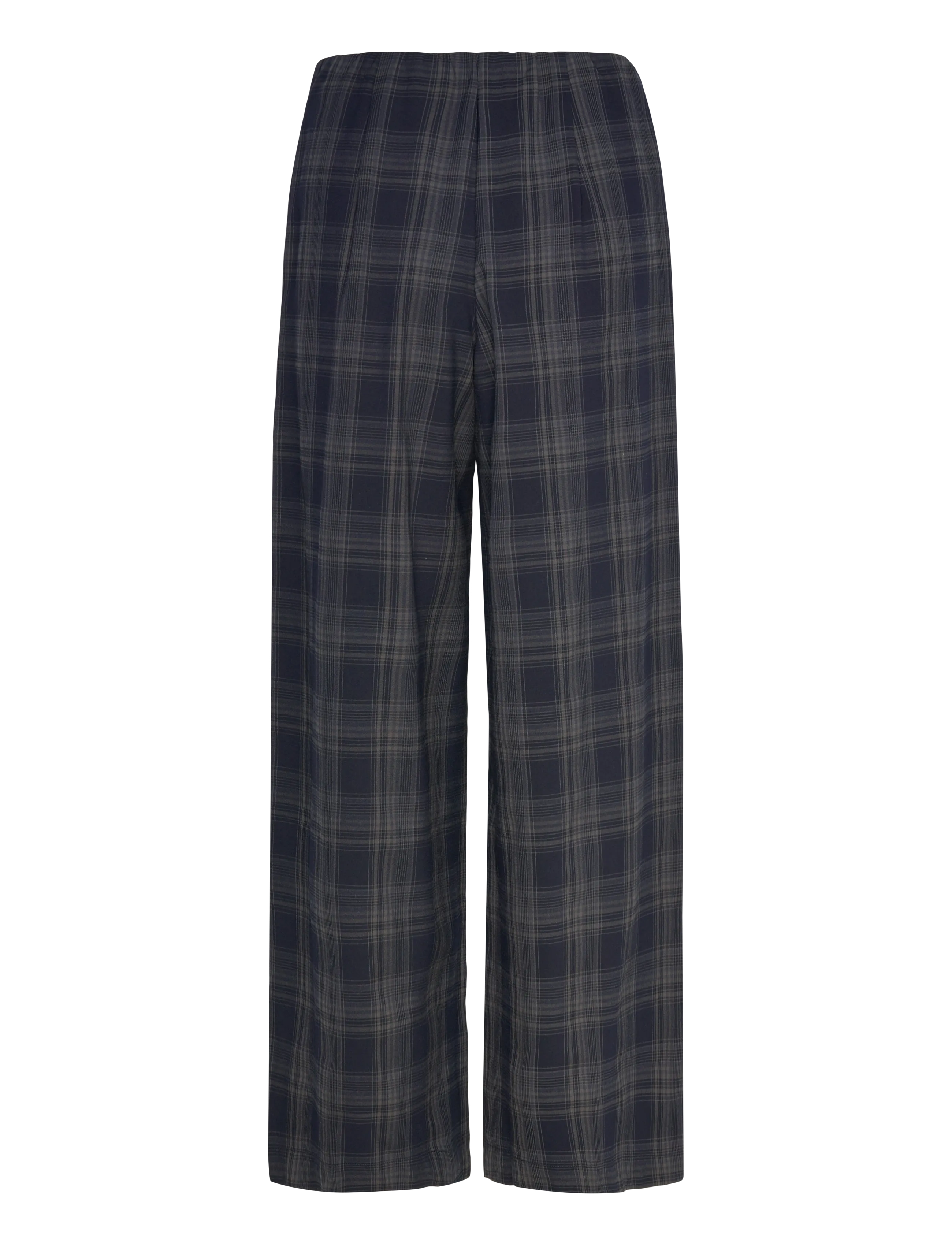 Vila - VISINA HW WIDE CHECK PANTS - hosen mit weitem bein - navy blazer - 2