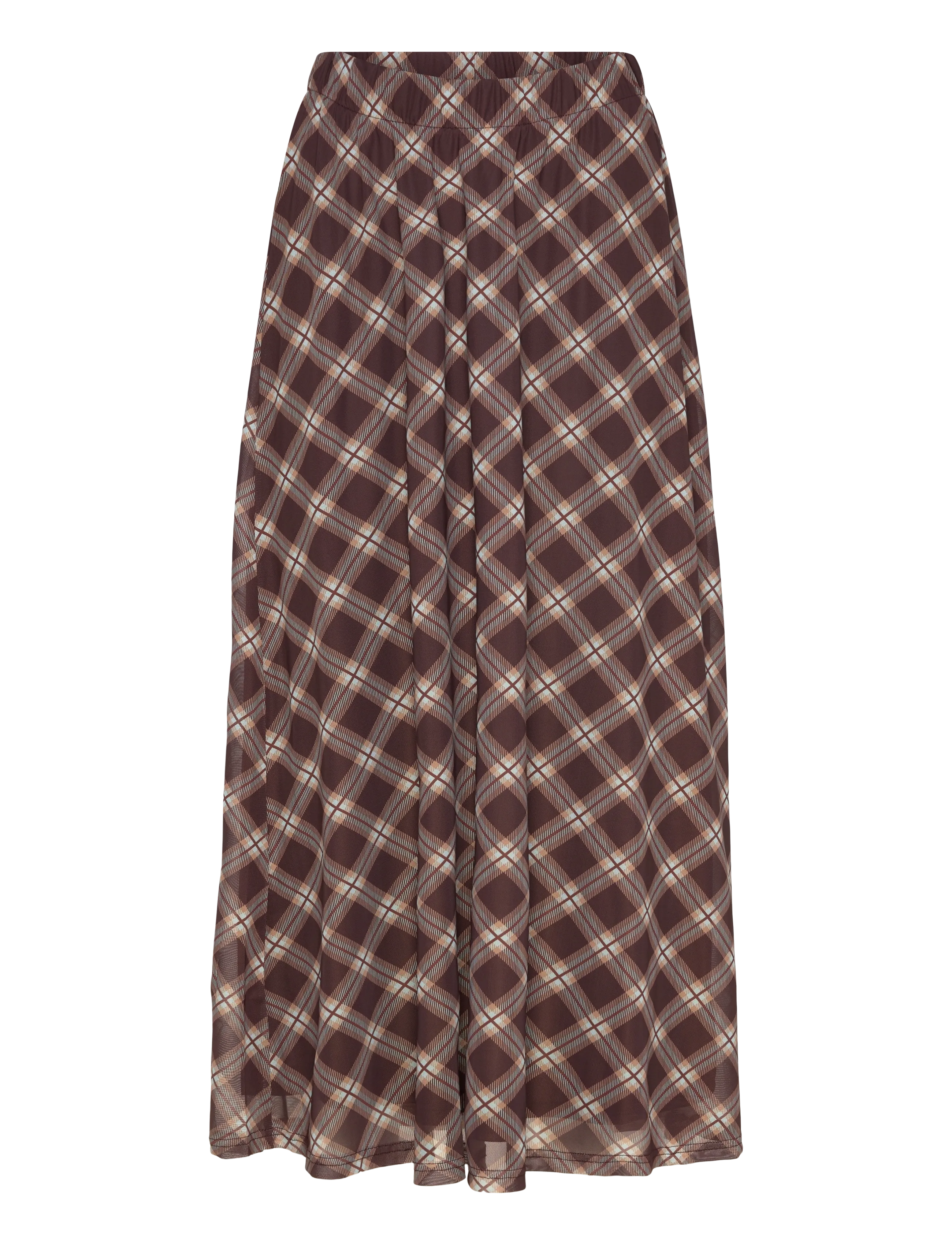 Vila VININNA NEW MESH HW ANKLE SKIRT - Maxi nederdele - COFFEE BEAN / multi