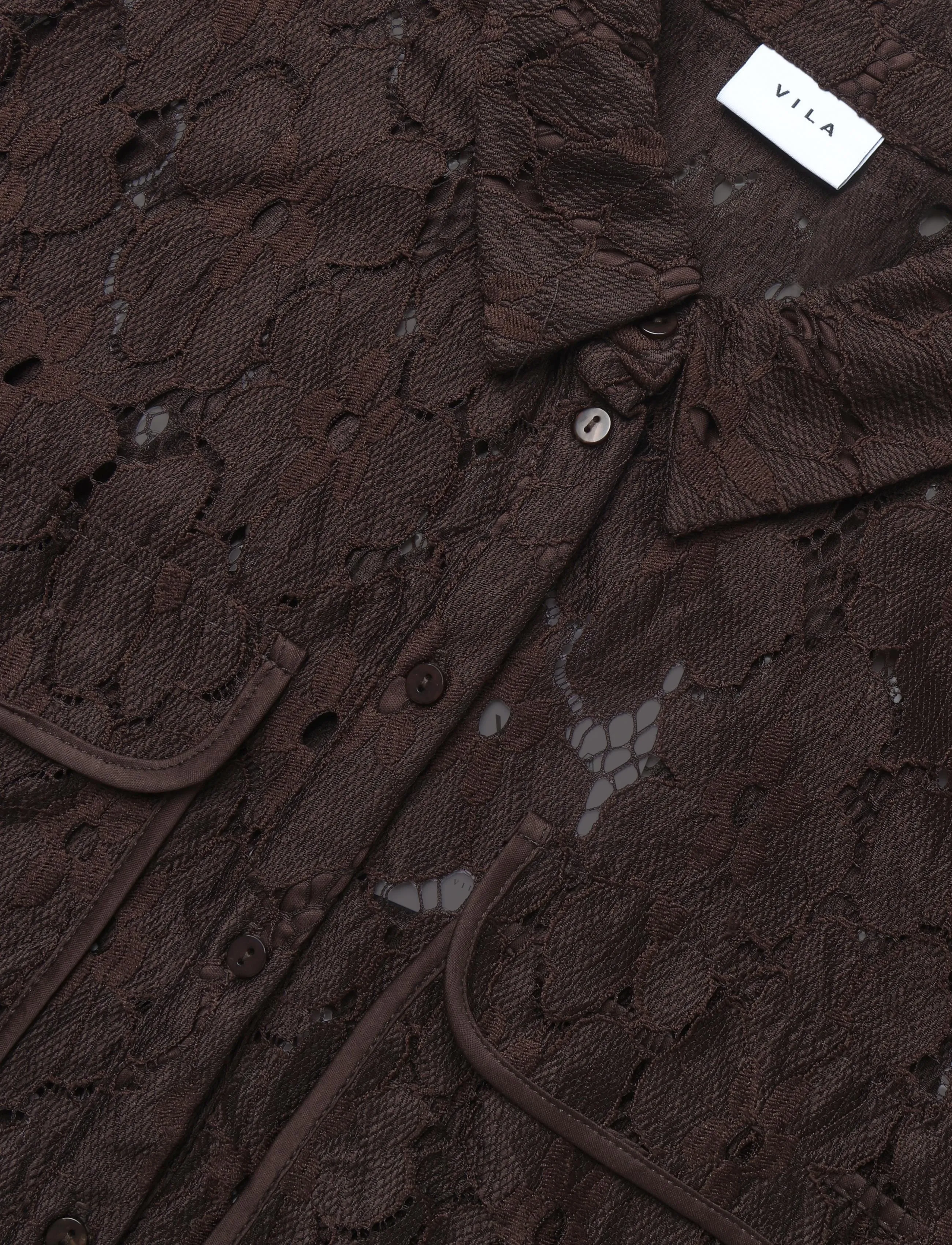 Vila - VITONATO O-NECK L/S SHIRT/RC - long-sleeved shirts - coffee bean - 2