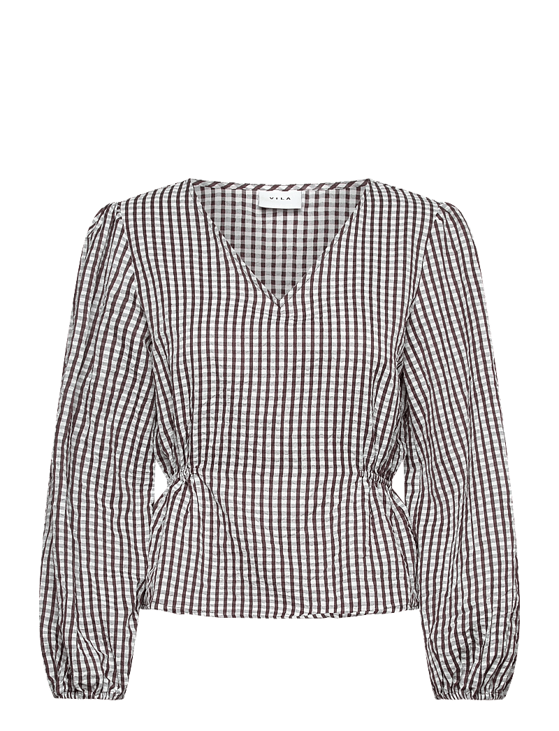 Vila - VITERNI V-NECK L/S TOP/KA - langærmede bluser - slate black - 0