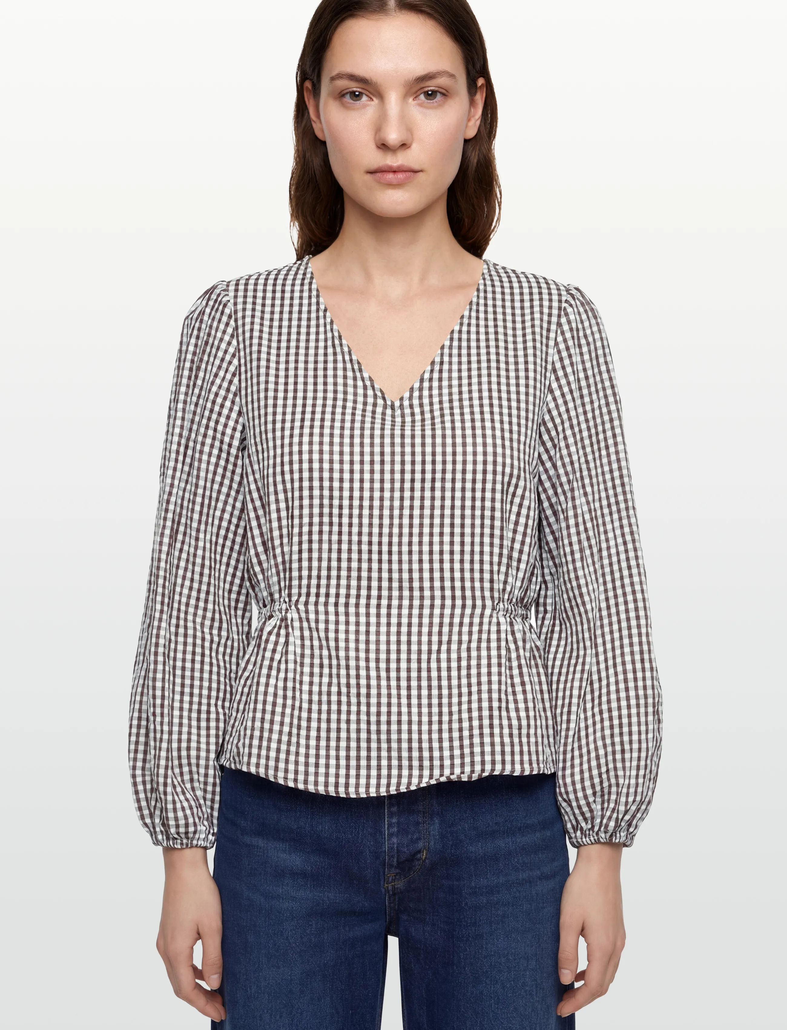 Vila - VITERNI V-NECK L/S TOP/KA - långärmade blusar - slate black - 3