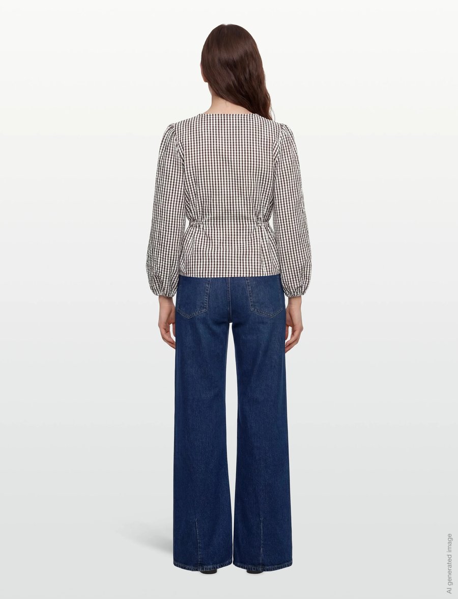 Vila - VITERNI V-NECK L/S TOP/KA - långärmade blusar - slate black - 4