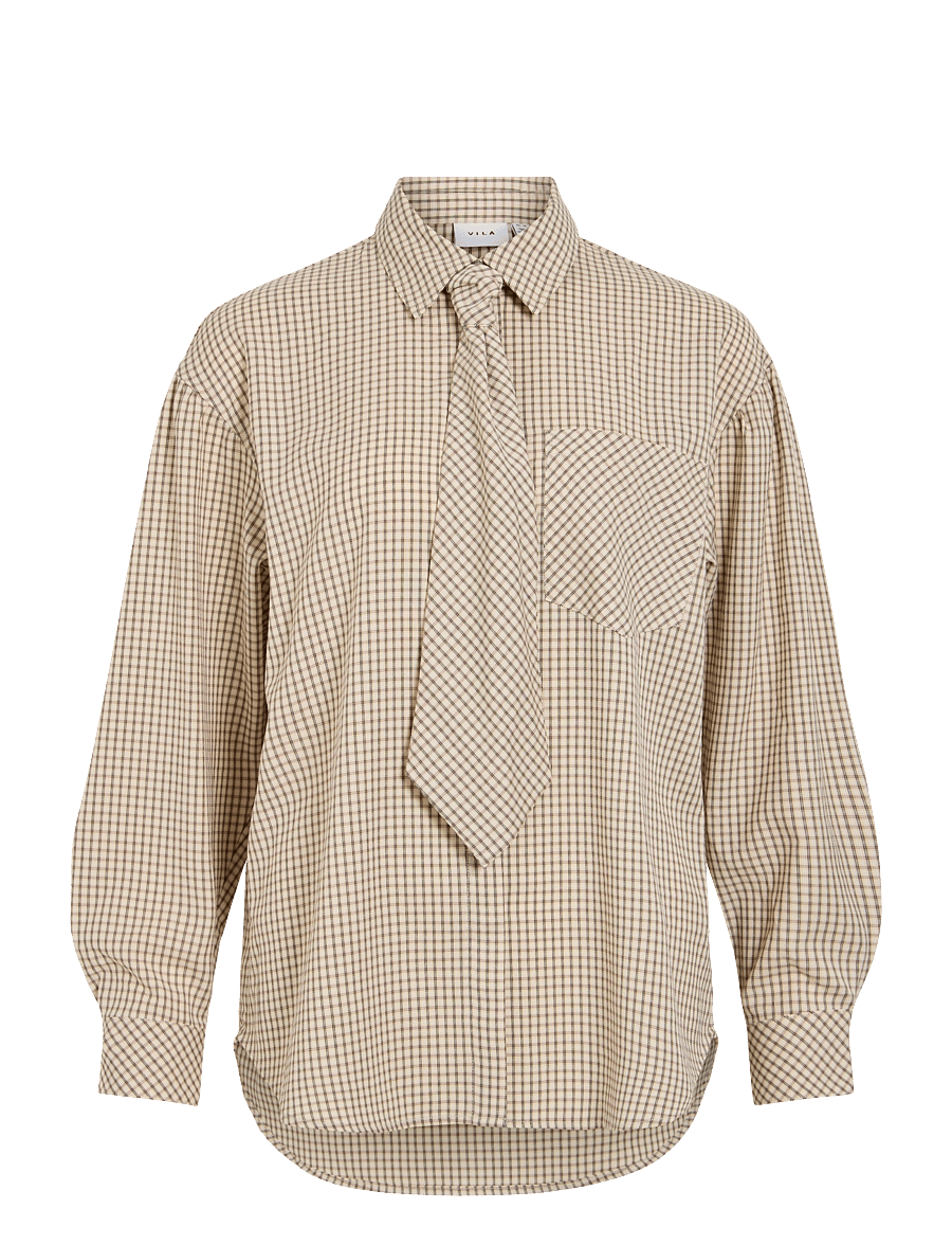 Vila - VINERA LOOSE L/S SHIRT - langärmlige hemden - birch - 0