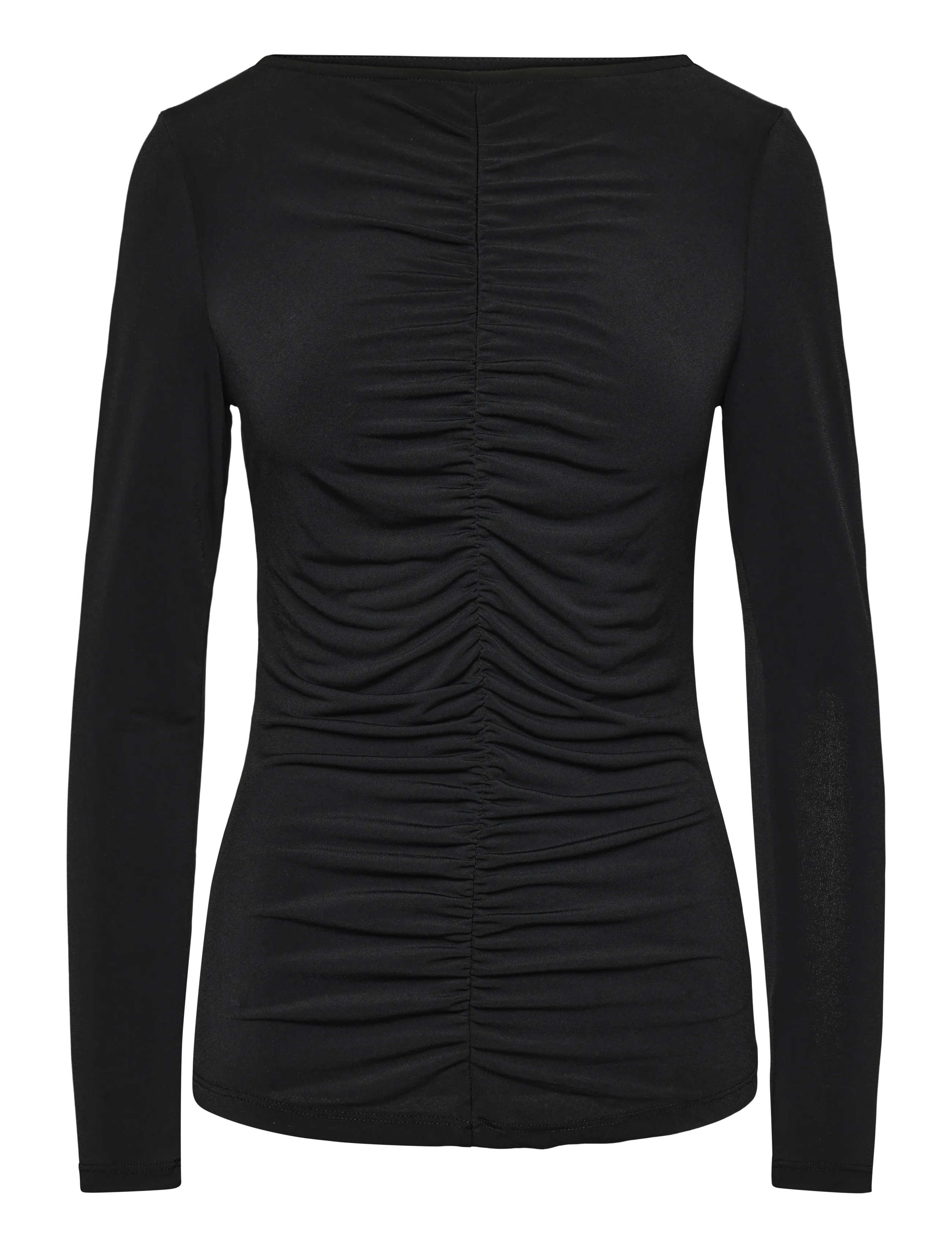 Vila VILYSERA BOATNECK L/S TOP/SPI - Langærmede bluser - BLACK BEAUTY / black