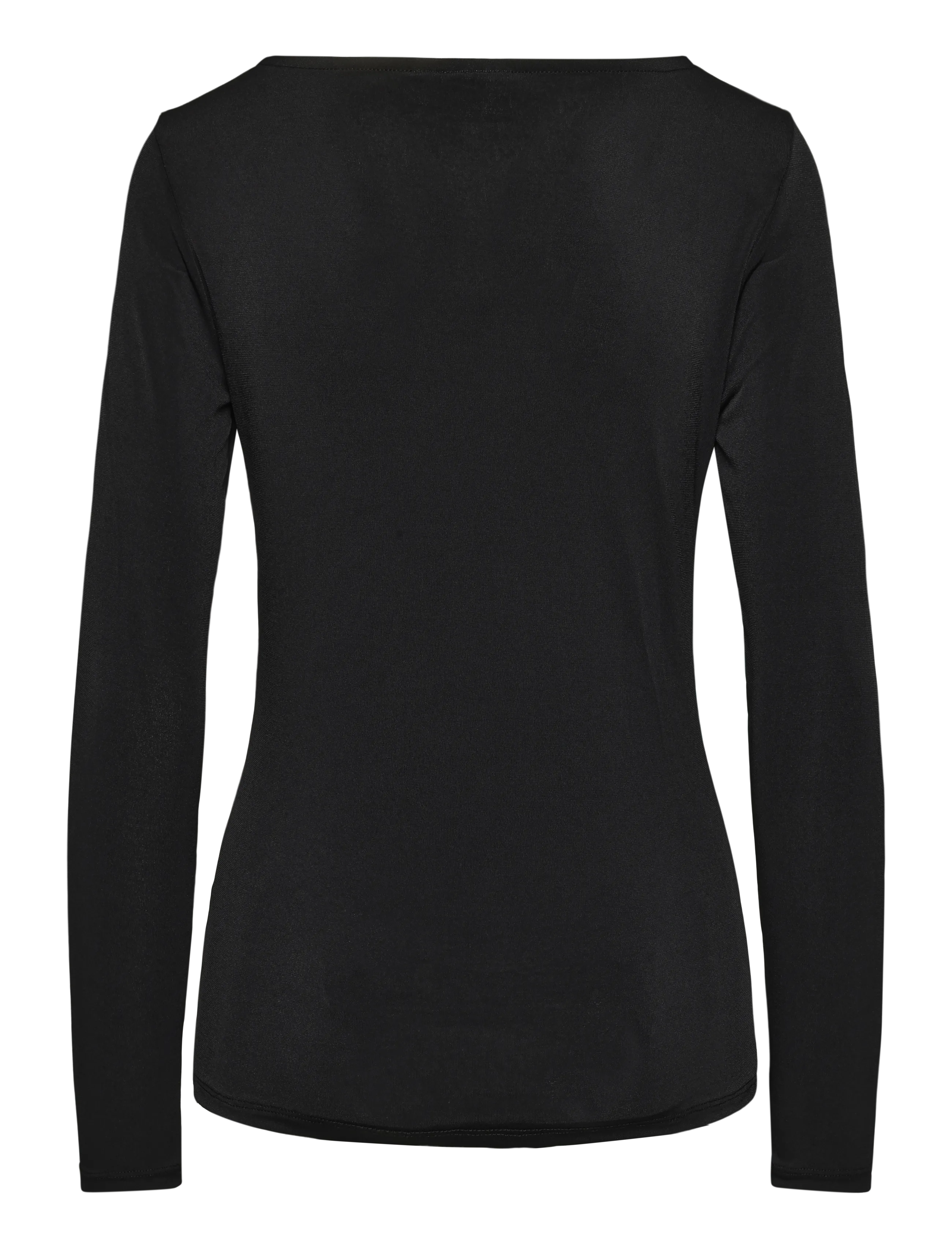 Vila - VILYSERA BOATNECK L/S TOP/SPI - langærmede bluser - black beauty - 1