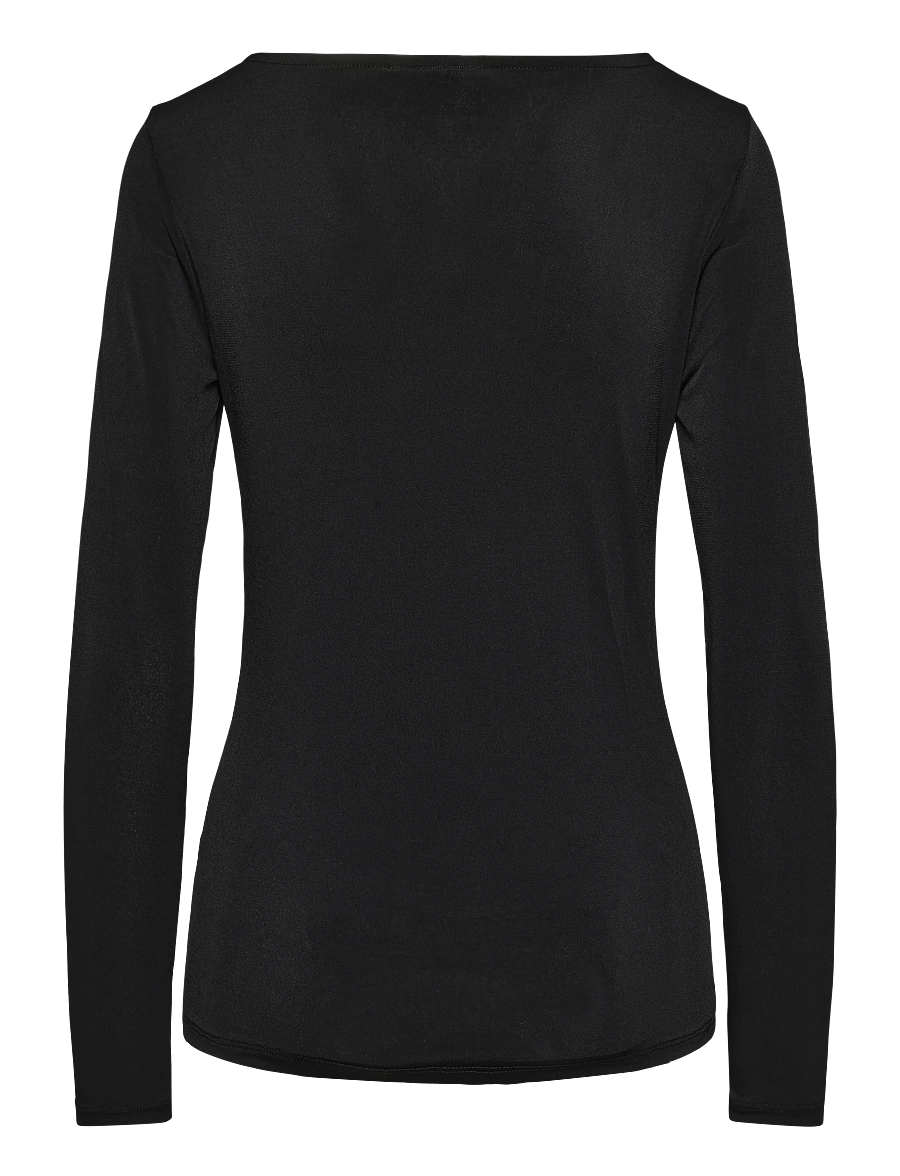 Vila - VILYSERA BOATNECK L/S TOP/SPI - langærmede bluser - black beauty - 1