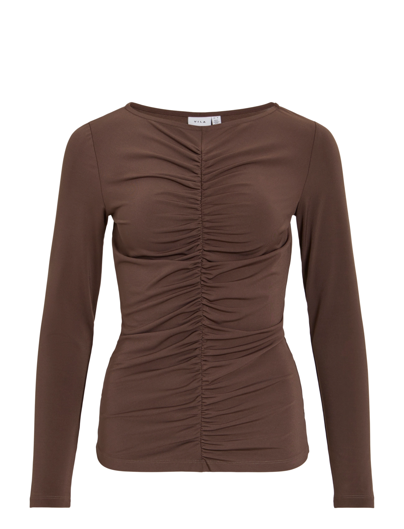 Vila VILYSERA BOATNECK L/S TOP/SPI - Modetrends - RAISIN / brown