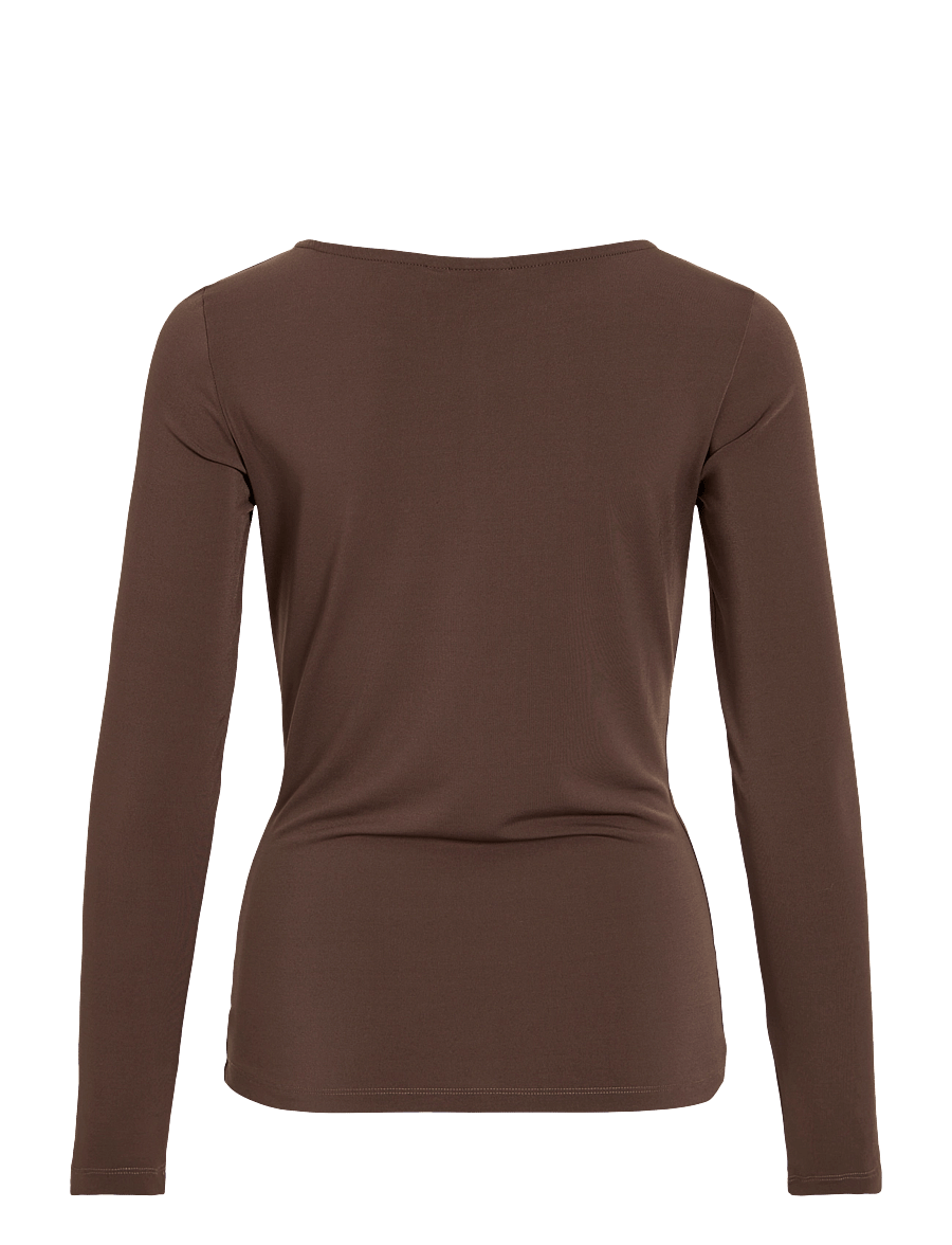 Vila - VILYSERA BOATNECK L/S TOP/SPI - raisin - 1