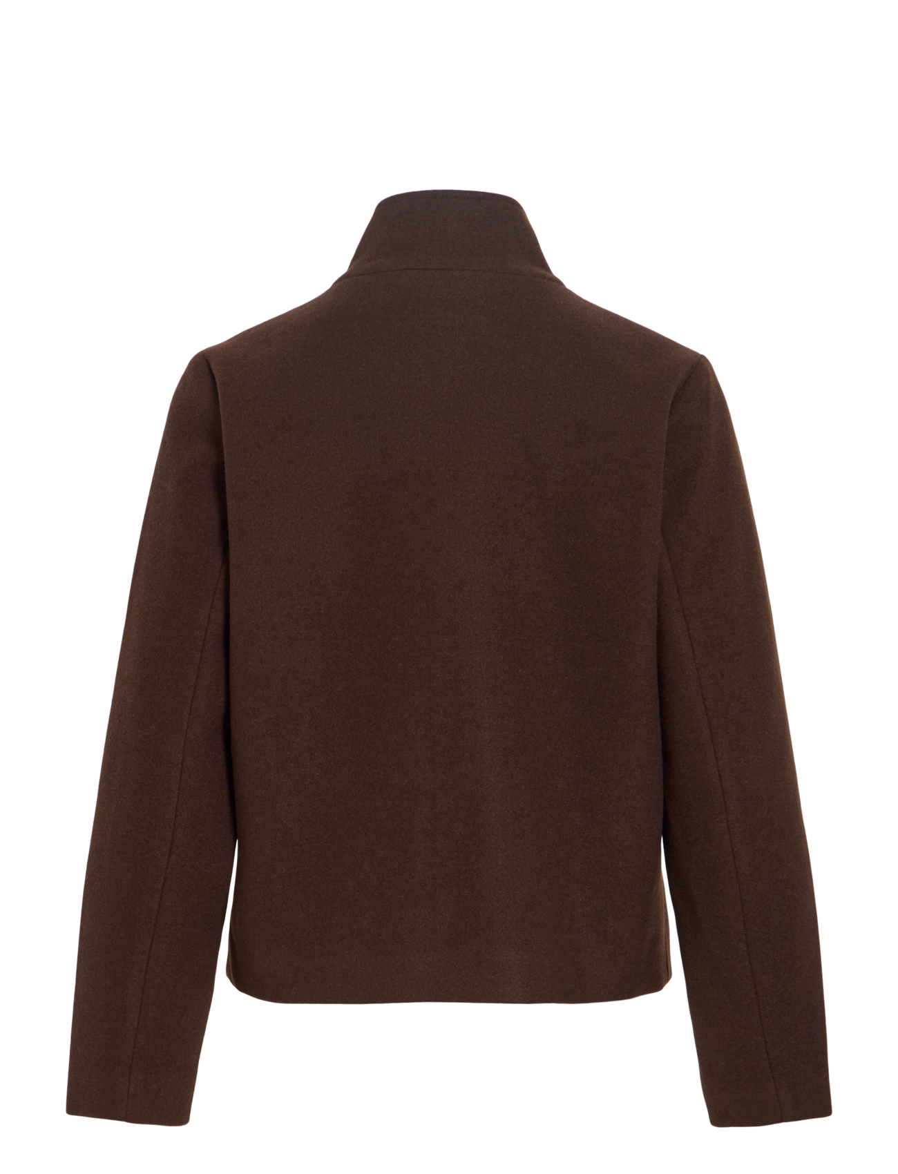 Vila - VICLAUDIA L/S HIGH NECK SHORT JKT- NOOS - coffee bean - 2