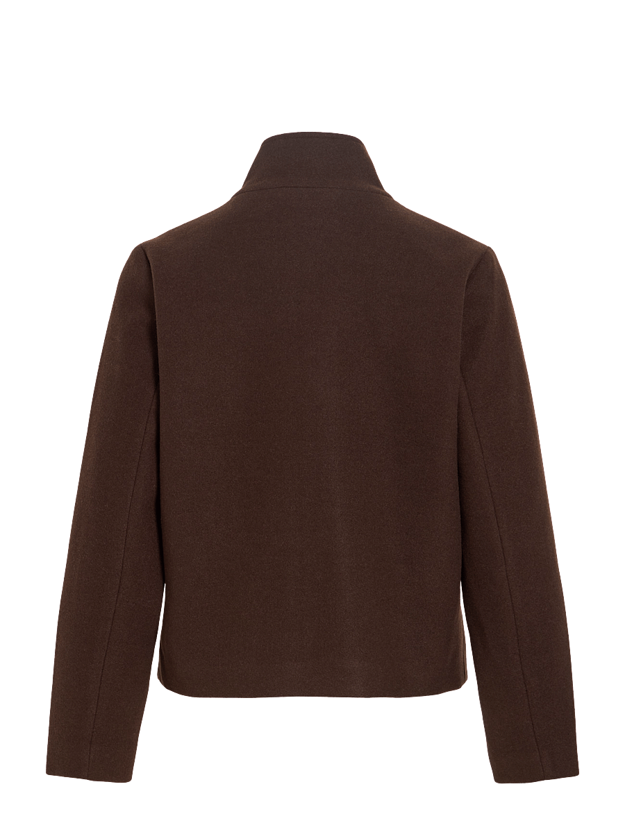 Vila - VICLAUDIA L/S HIGH NECK SHORT JKT- NOOS - steppjacken - coffee bean - 2
