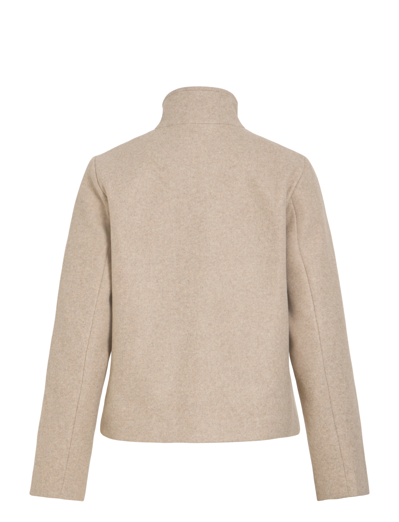 Vila - VICLAUDIA L/S HIGH NECK SHORT JKT- NOOS - natural melange - 2