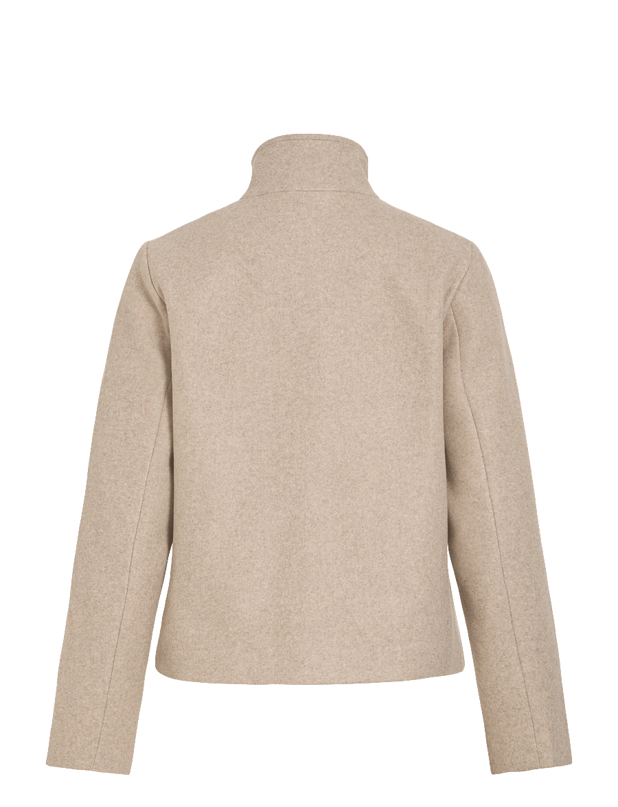 Vila - VICLAUDIA L/S HIGH NECK SHORT JKT- NOOS - quiltade jackor - natural melange - 2