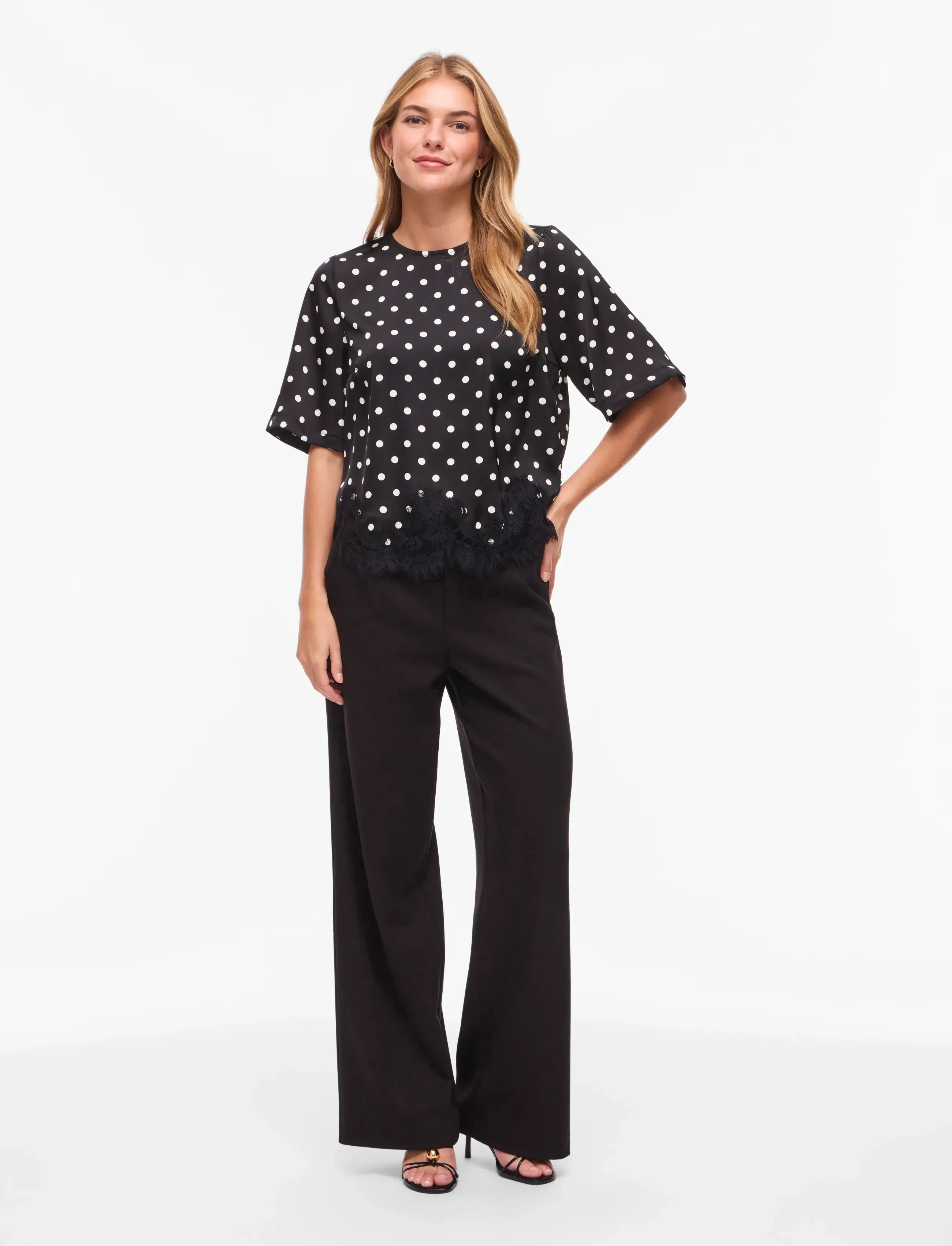 Vila - VIDOTA 2/4 LACE TOP - black - 4