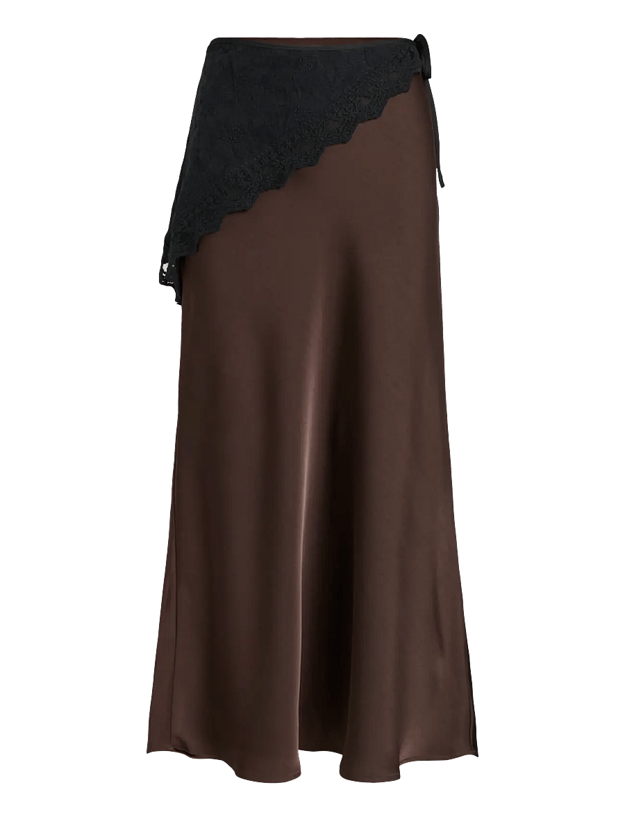 Vila - VISCARA ANKLE SKIRT - satinröcke - coffee bean - 1