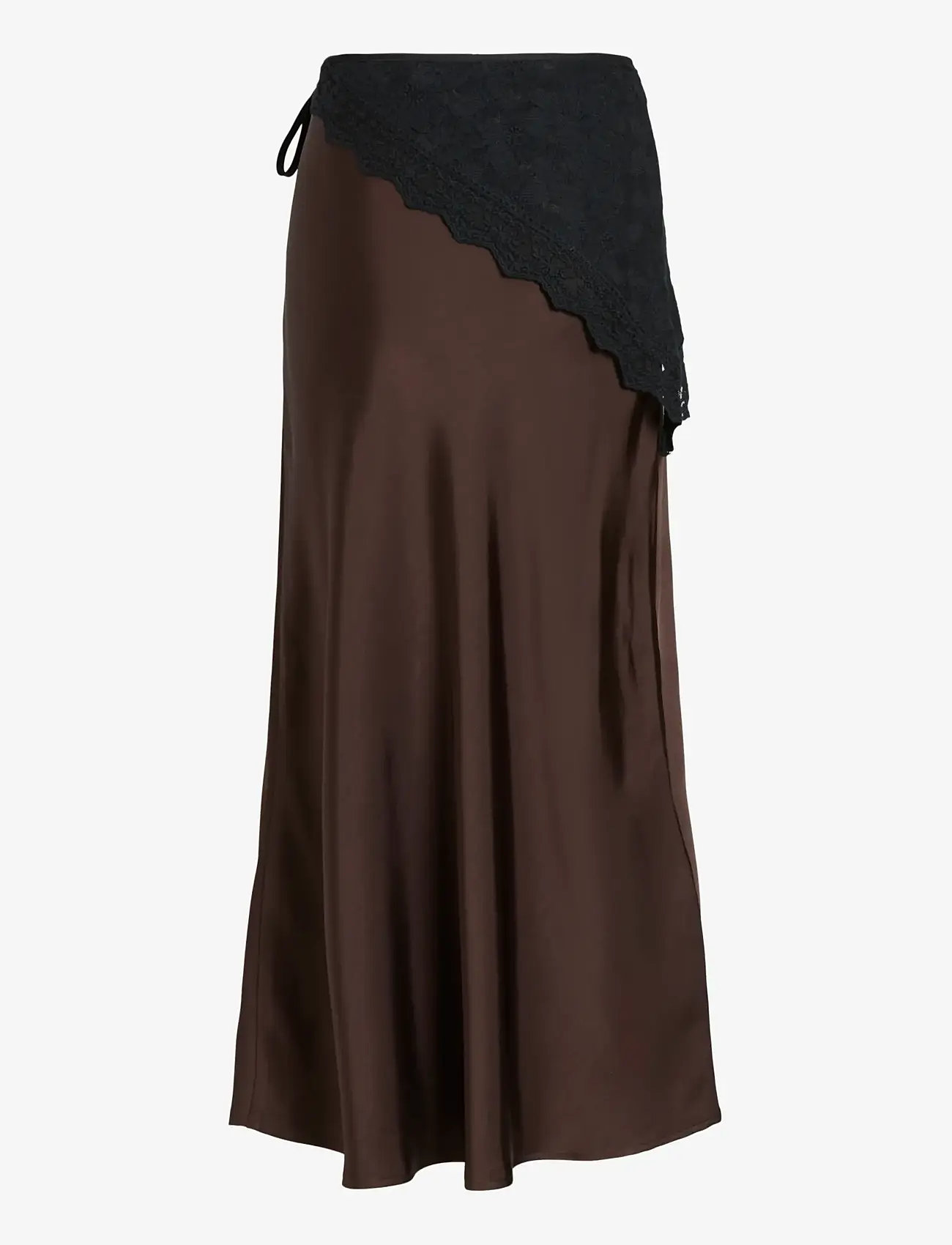 Vila - VISCARA ANKLE SKIRT - satinnederdele - coffee bean - 2