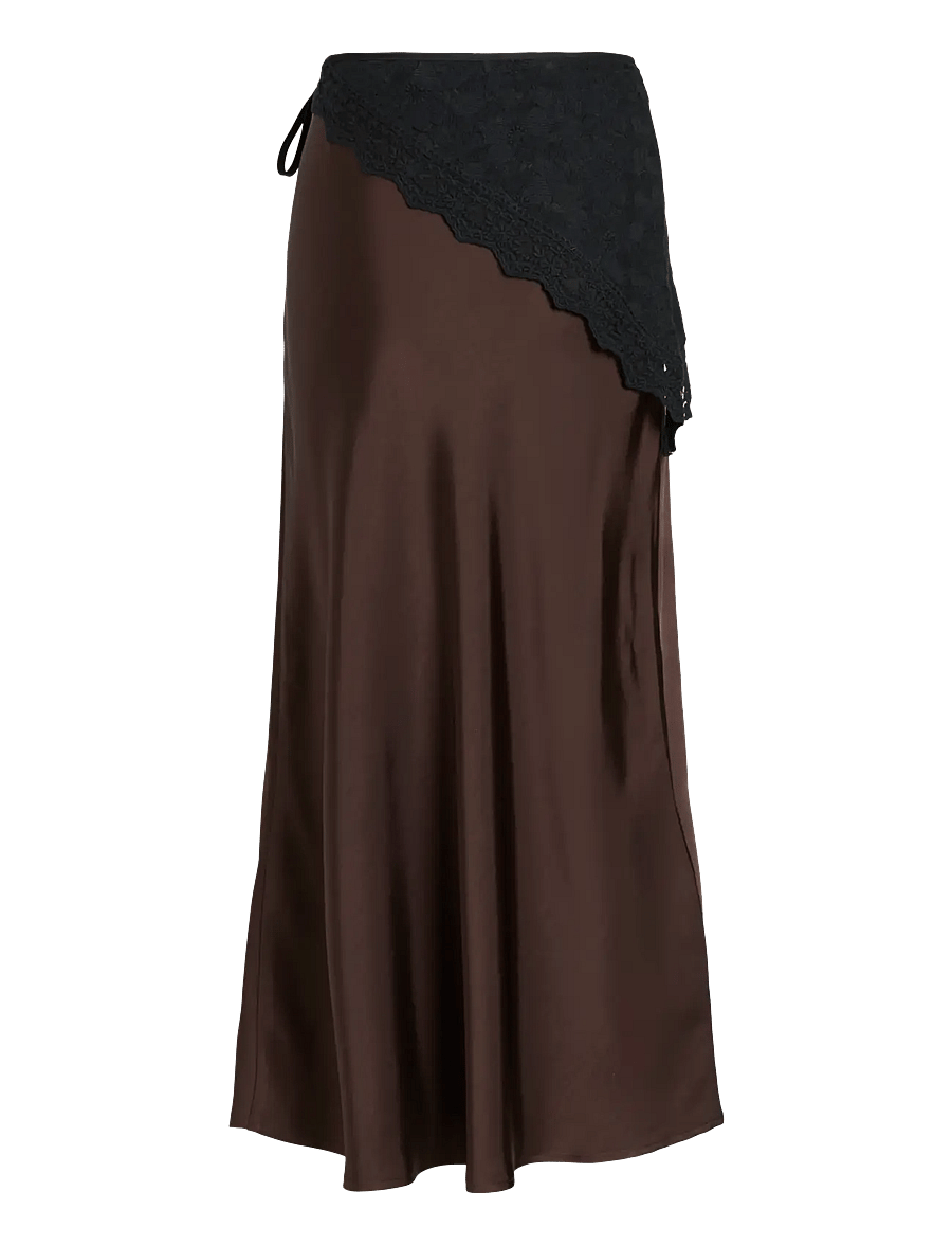 Vila - VISCARA ANKLE SKIRT - satinröcke - coffee bean - 2