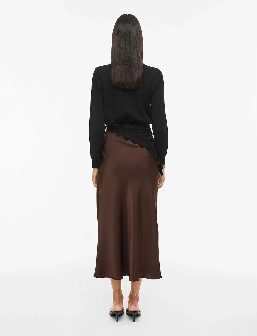 Vila - VISCARA ANKLE SKIRT - satinröcke - coffee bean - 3