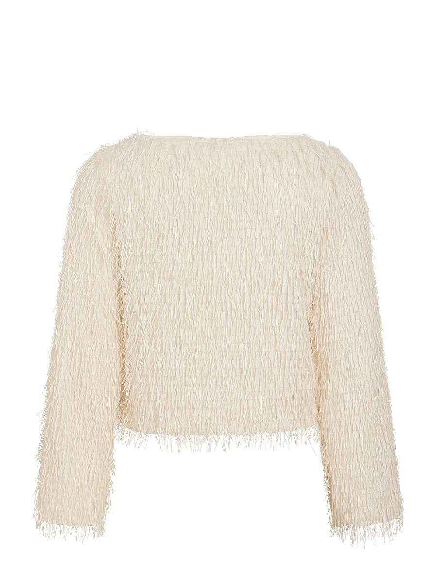 Vila - VITOI L/S BOATNECK TOP/DC - crop tops - birch - 2
