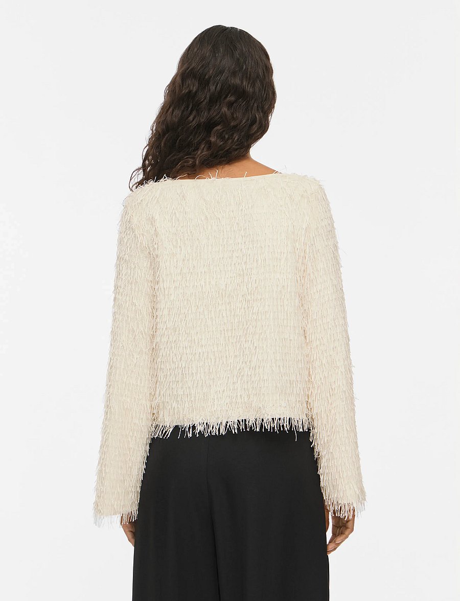 Vila - VITOI L/S BOATNECK TOP/DC - crop tops - birch - 3