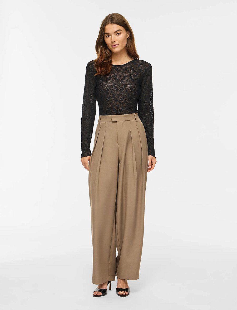 Vila - VIFAY O-NECK L/S TOP - NOOS - langärmelige blusen - black beauty - 4