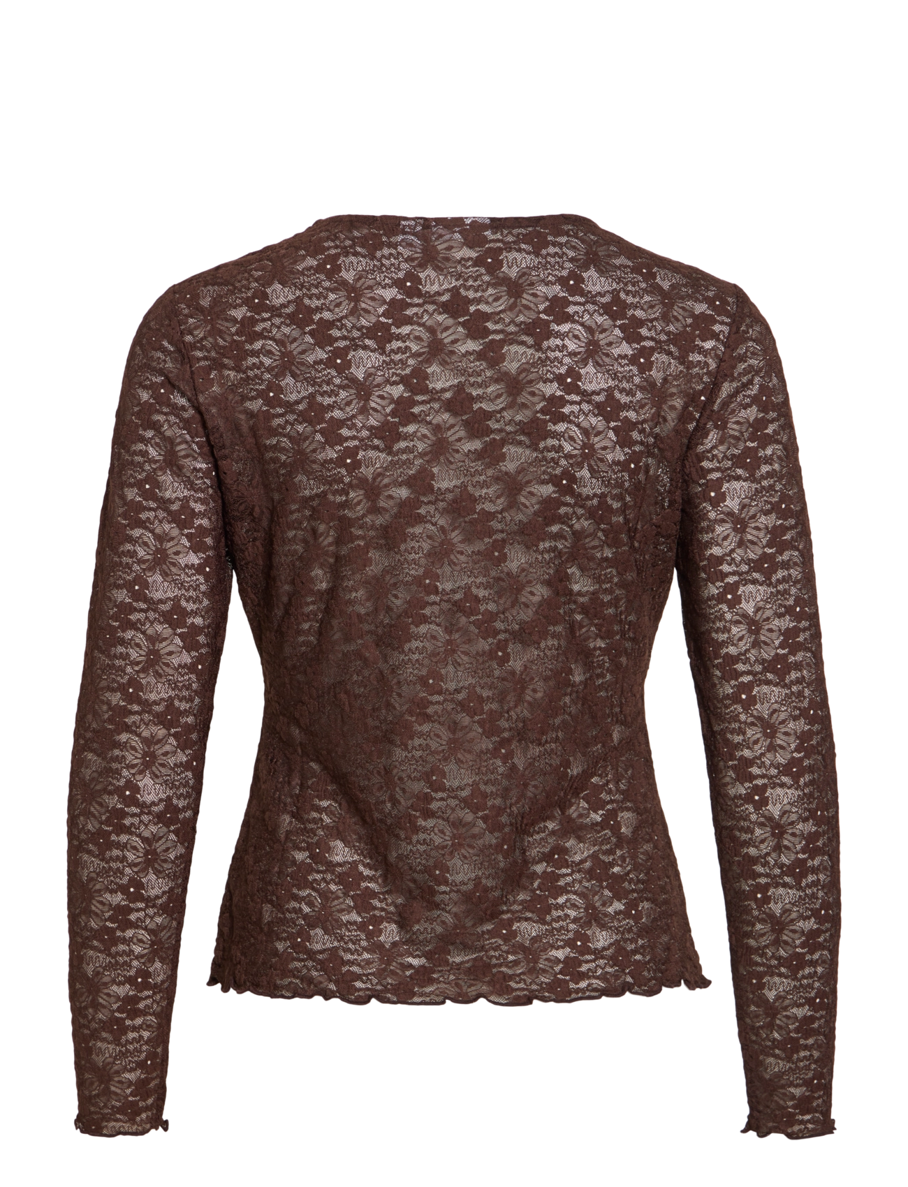 Vila - VIFAY O-NECK L/S TOP - NOOS - long sleeved blouses - coffee bean - 2
