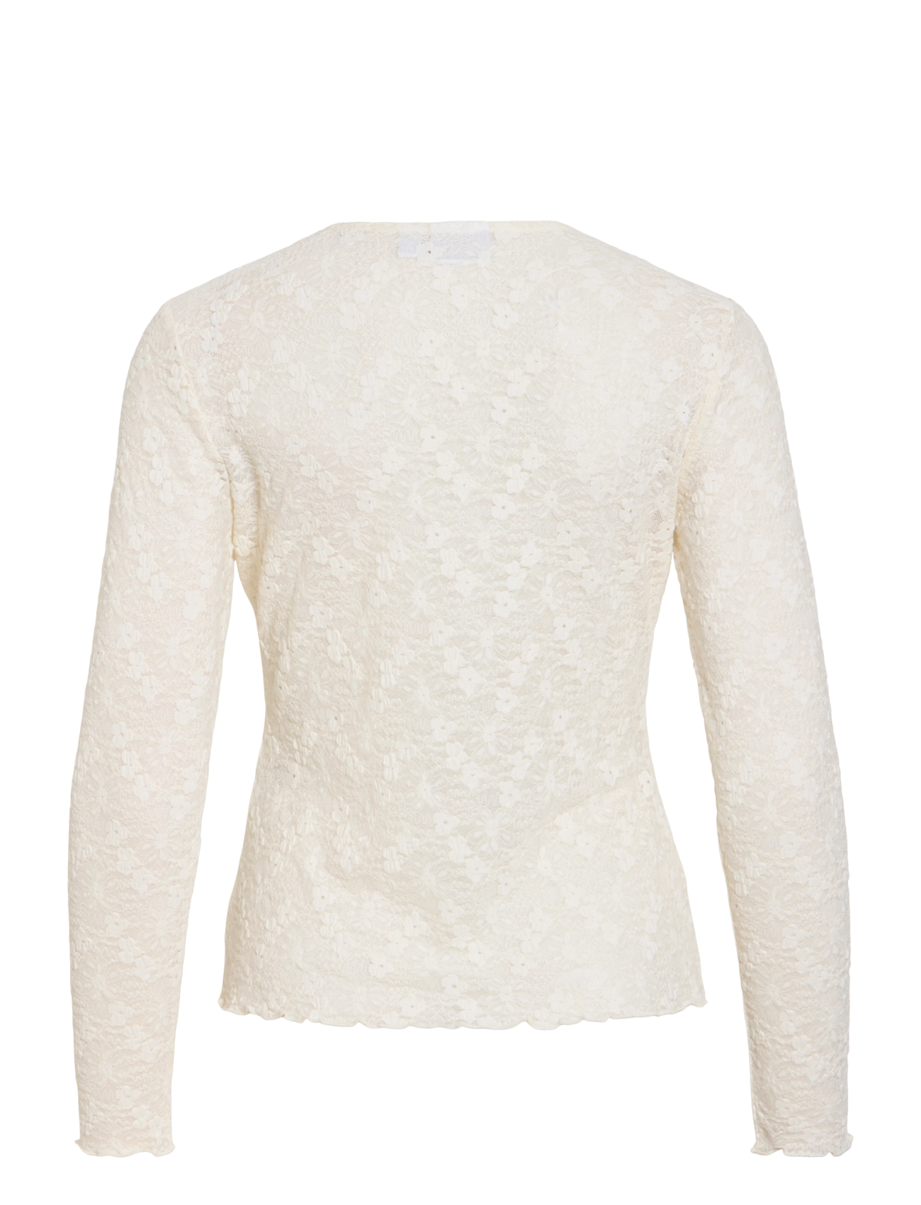 Vila - VIFAY O-NECK L/S TOP - NOOS - long sleeved blouses - egret - 2