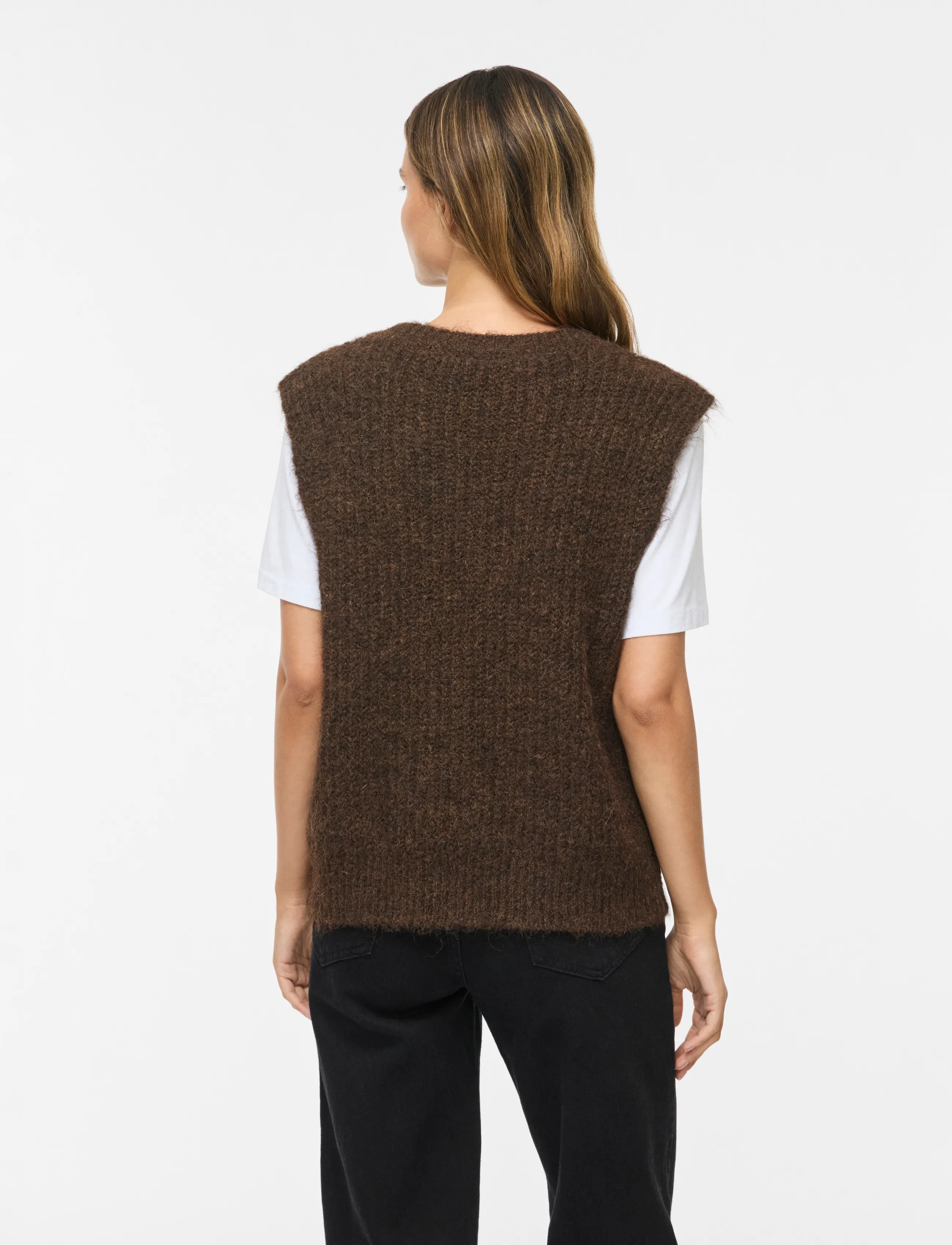 Vila - VILAMPE V-NECK KNIT WAISTCOAT - coffee bean - 3