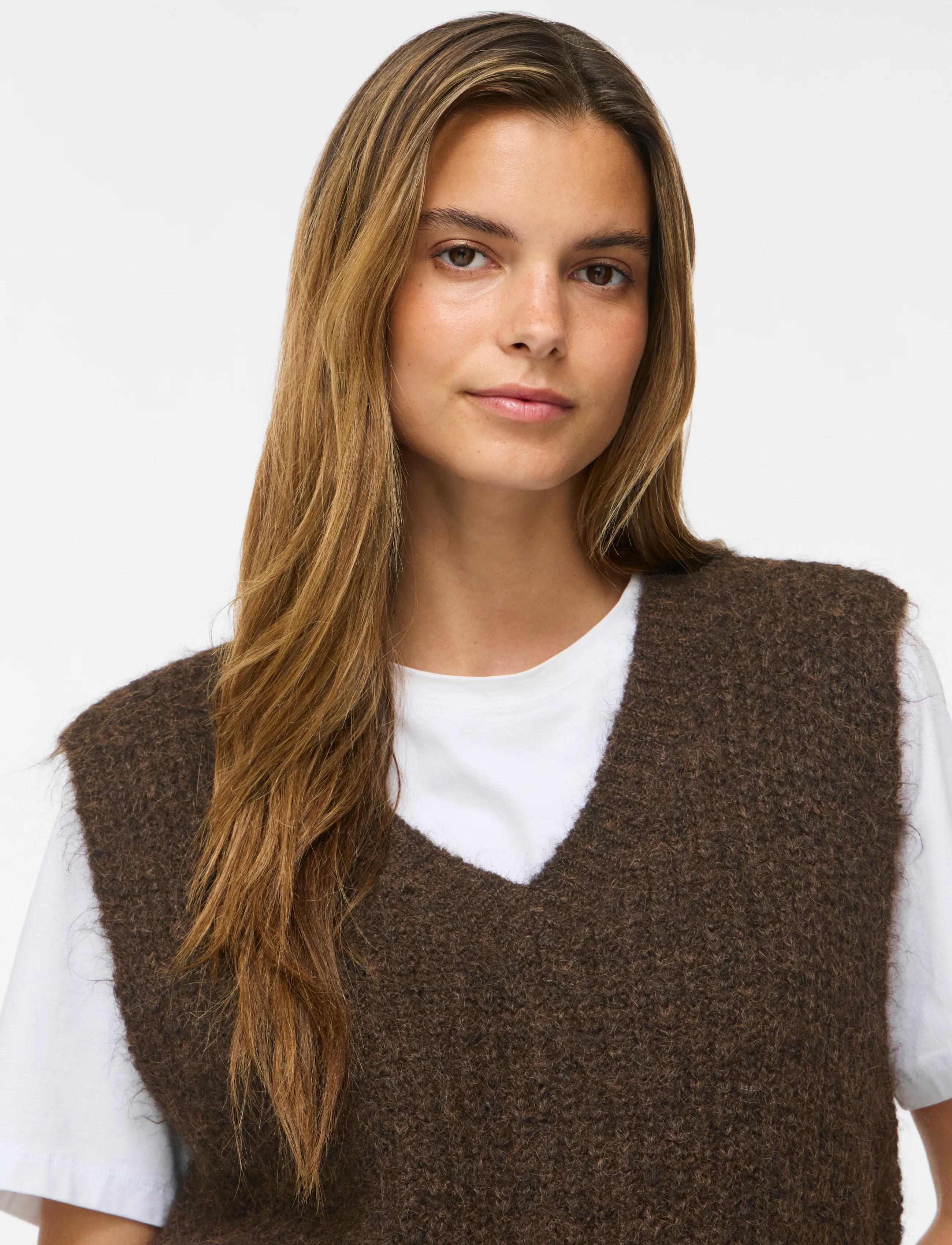 Vila - VILAMPE V-NECK KNIT WAISTCOAT - coffee bean - 5
