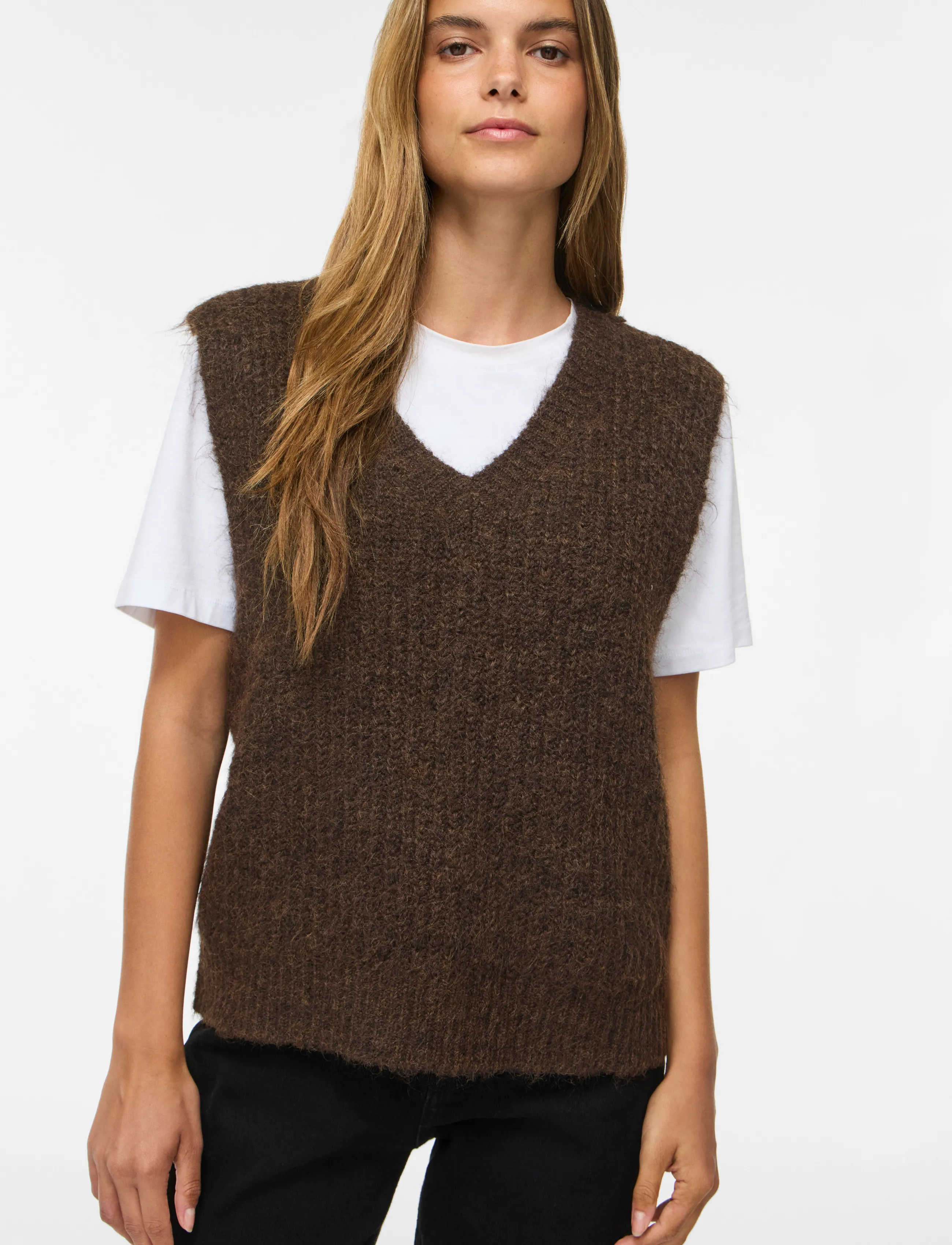VILA Vilampe V-Neck Knit Waistcoat stickade västar dam – bild 6