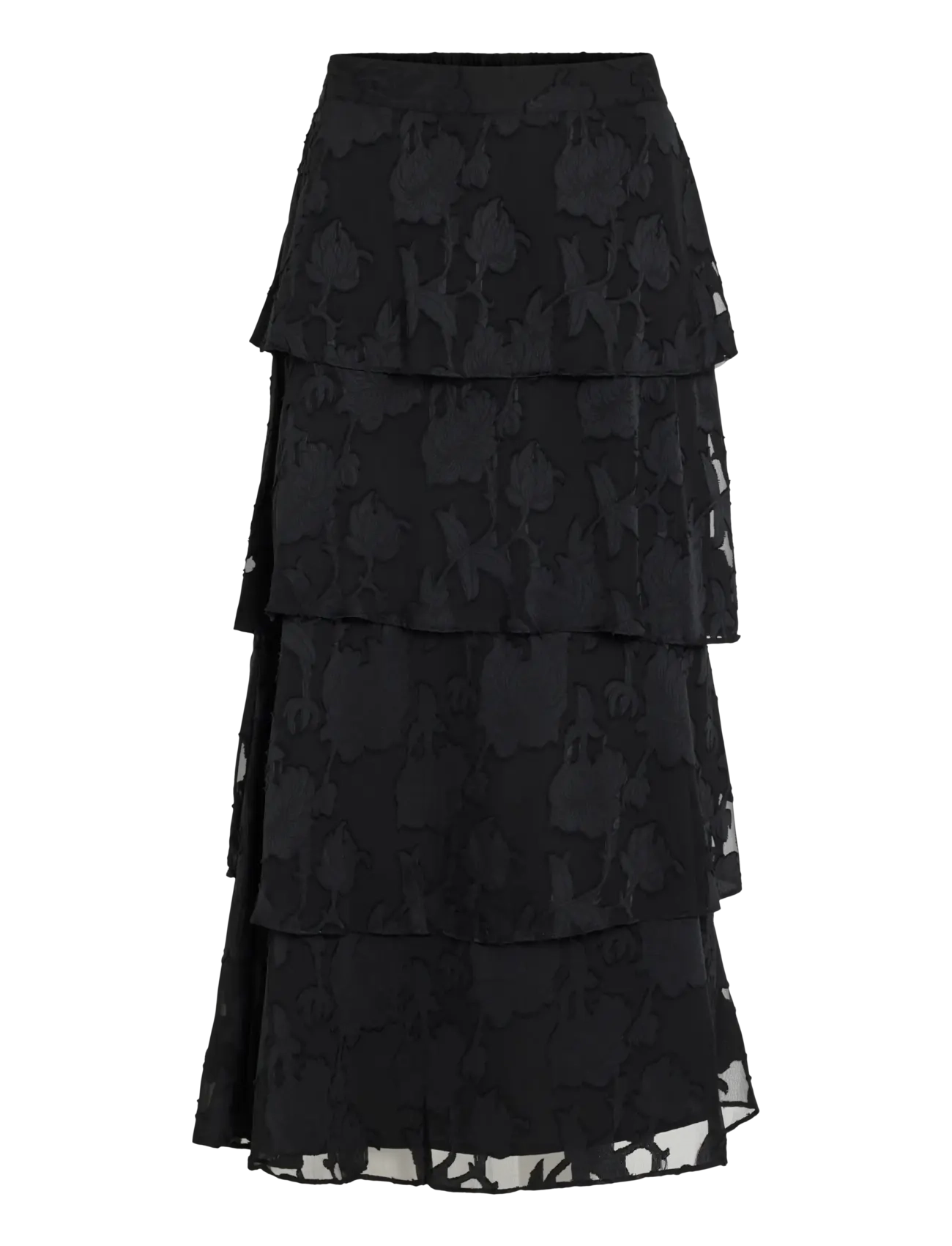 Vila VIRINDA FRILL ANKLE SKIRT/DC/RN - Vila - BLACK BEAUTY / black