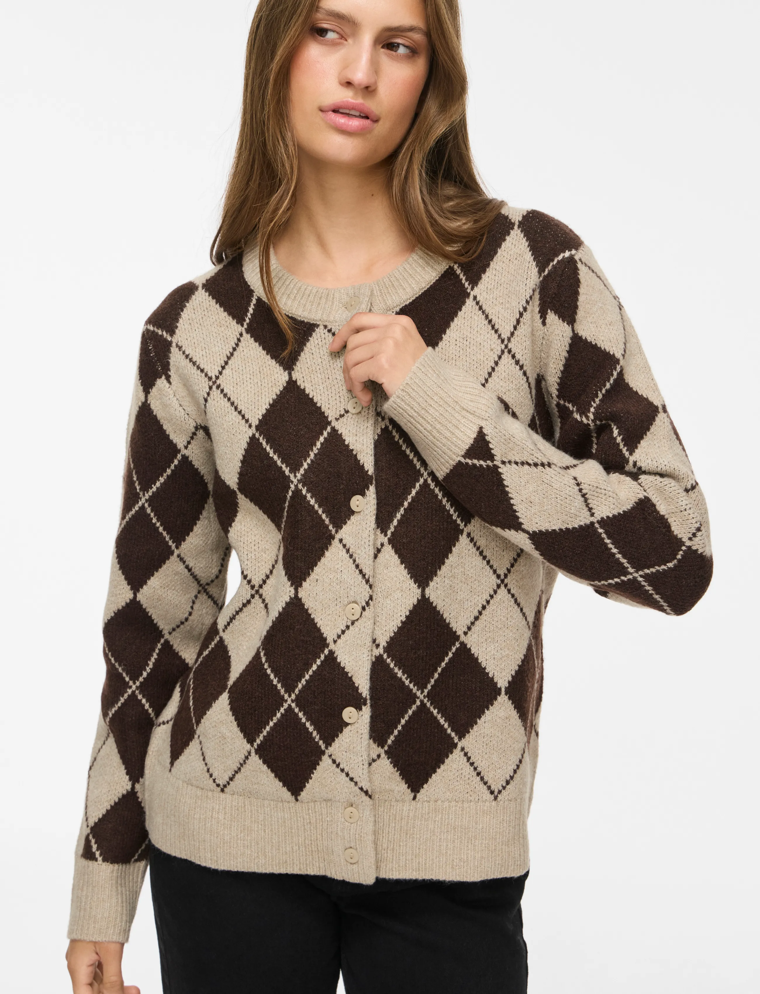 Vila VIAGGIE L/S KNIT CARDIGAN - Fødselsdag - FEATHER GRAY / beige