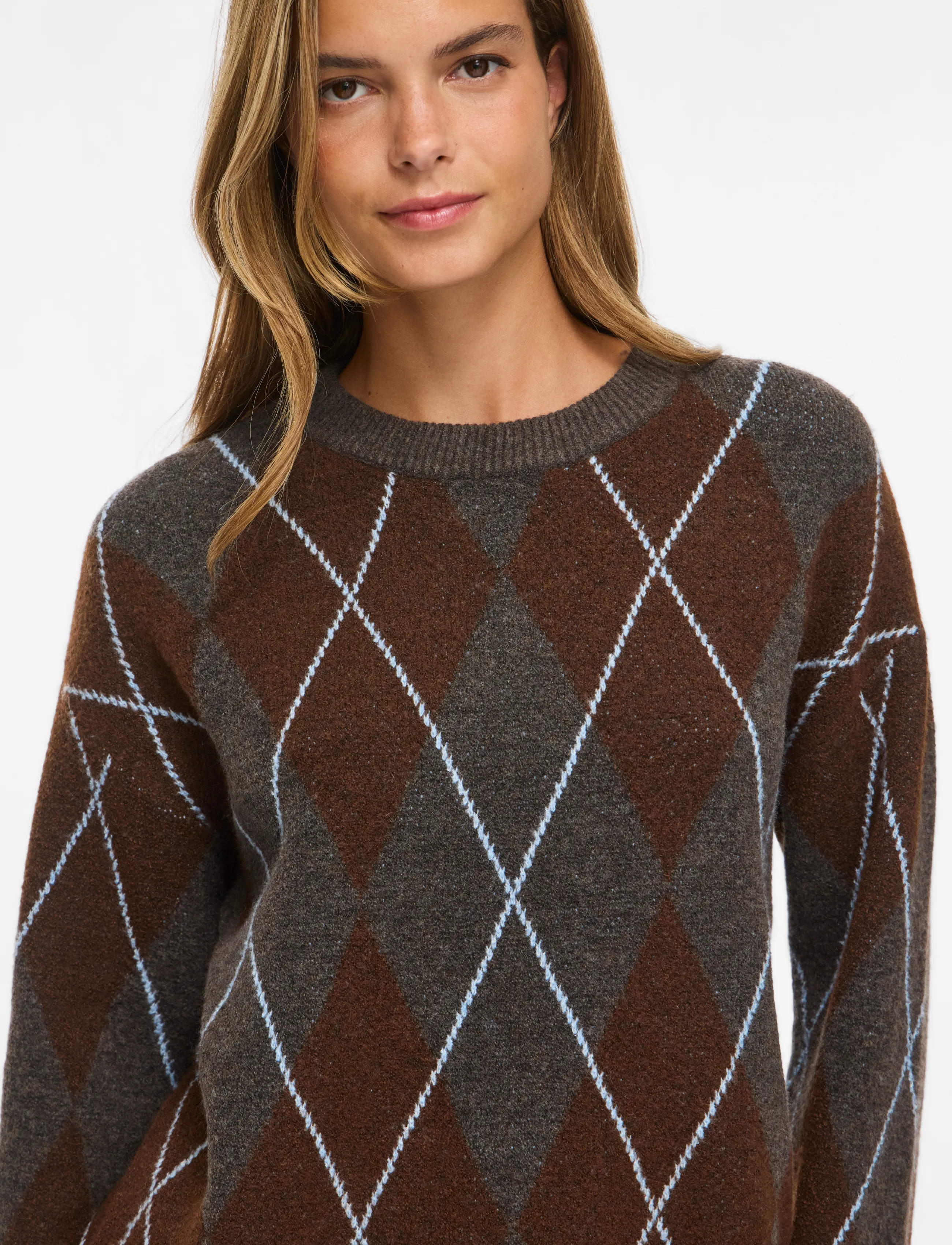 Vila - VIARGYLE L/S KNIT TOP/BFS/SPI - dark grey melange - 5