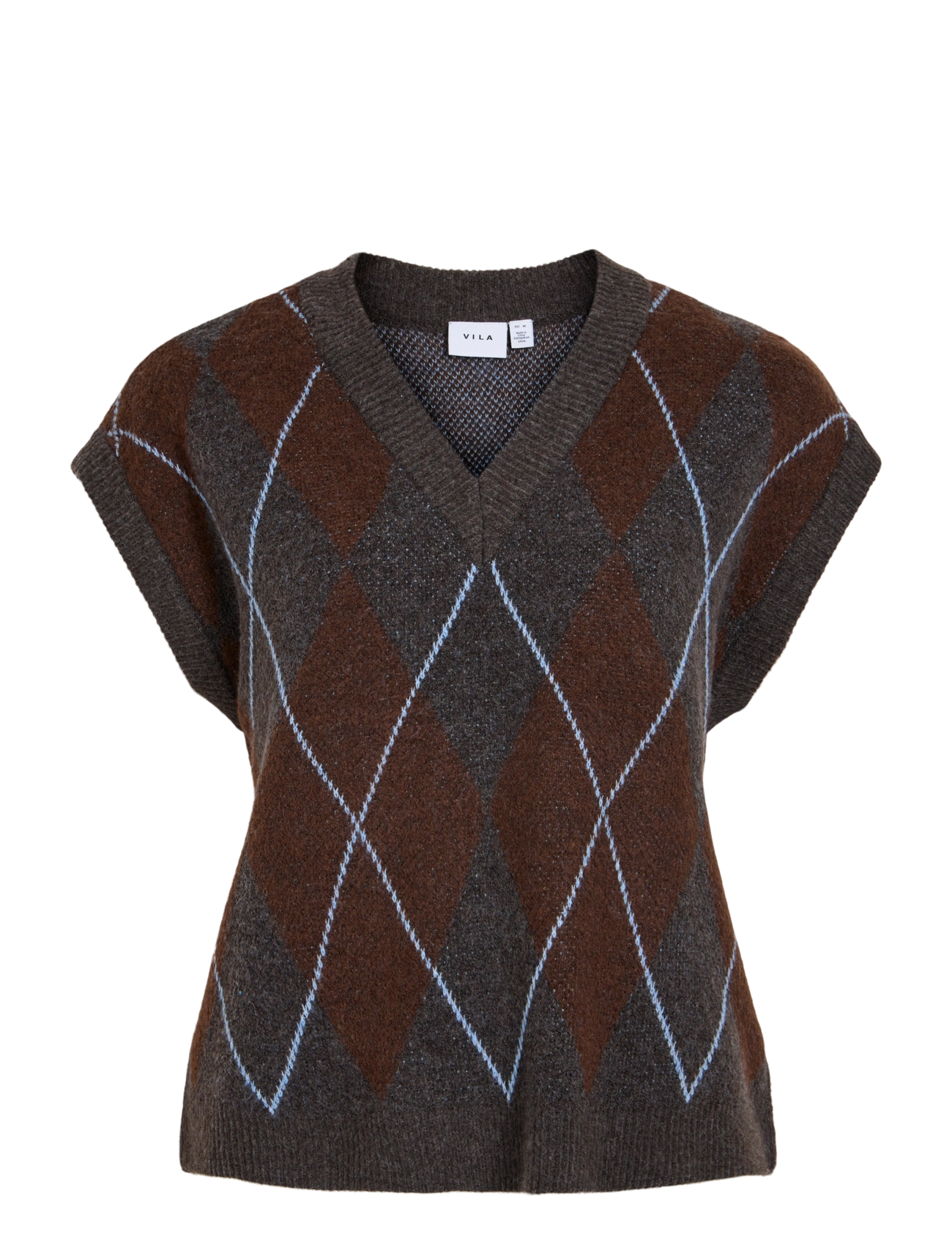 Vila VIARGYLE S/L KNIT VEST - Strik - DARK GREY MELANGE / grey