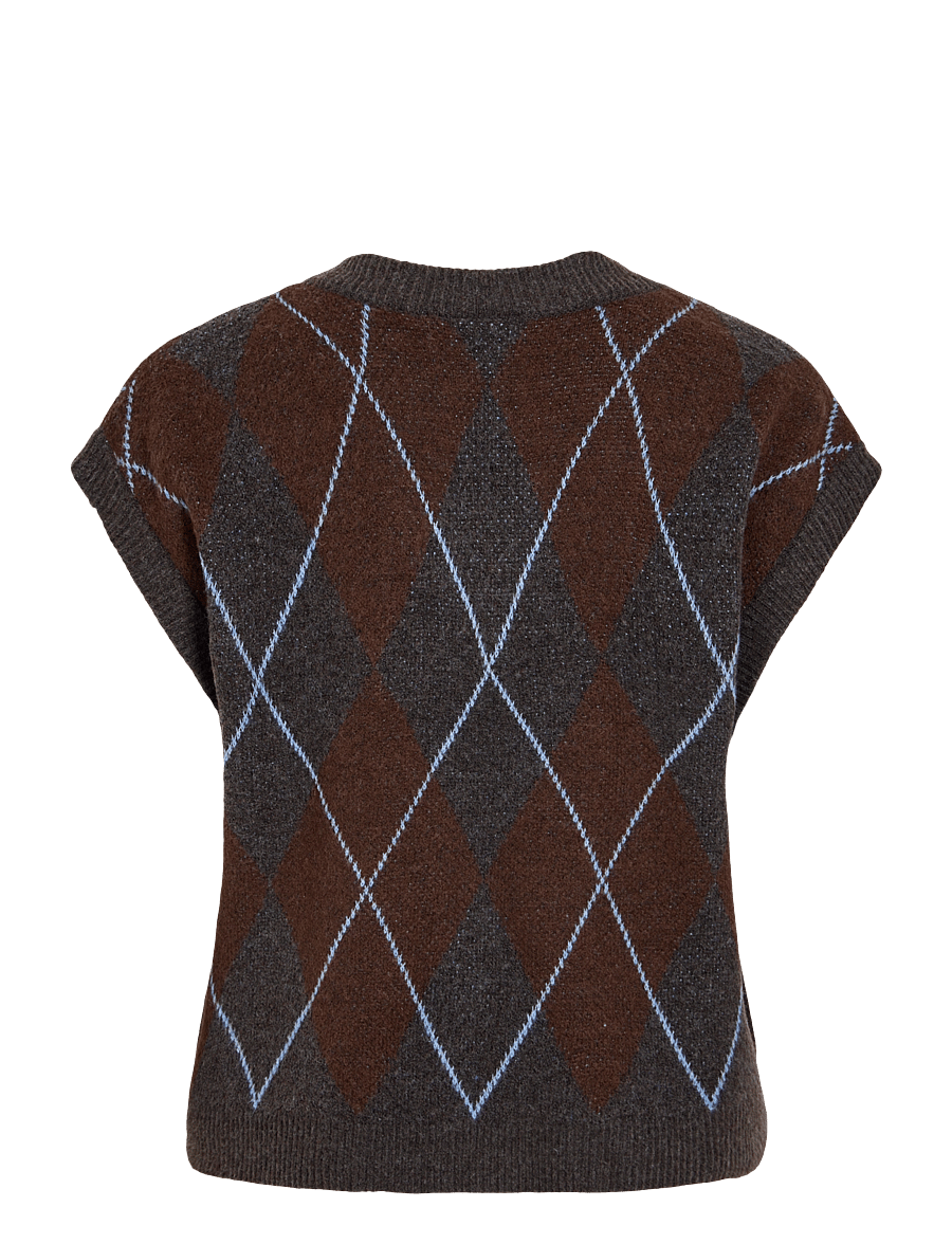 Vila - VIARGYLE S/L KNIT VEST - strikveste - dark grey melange - 1