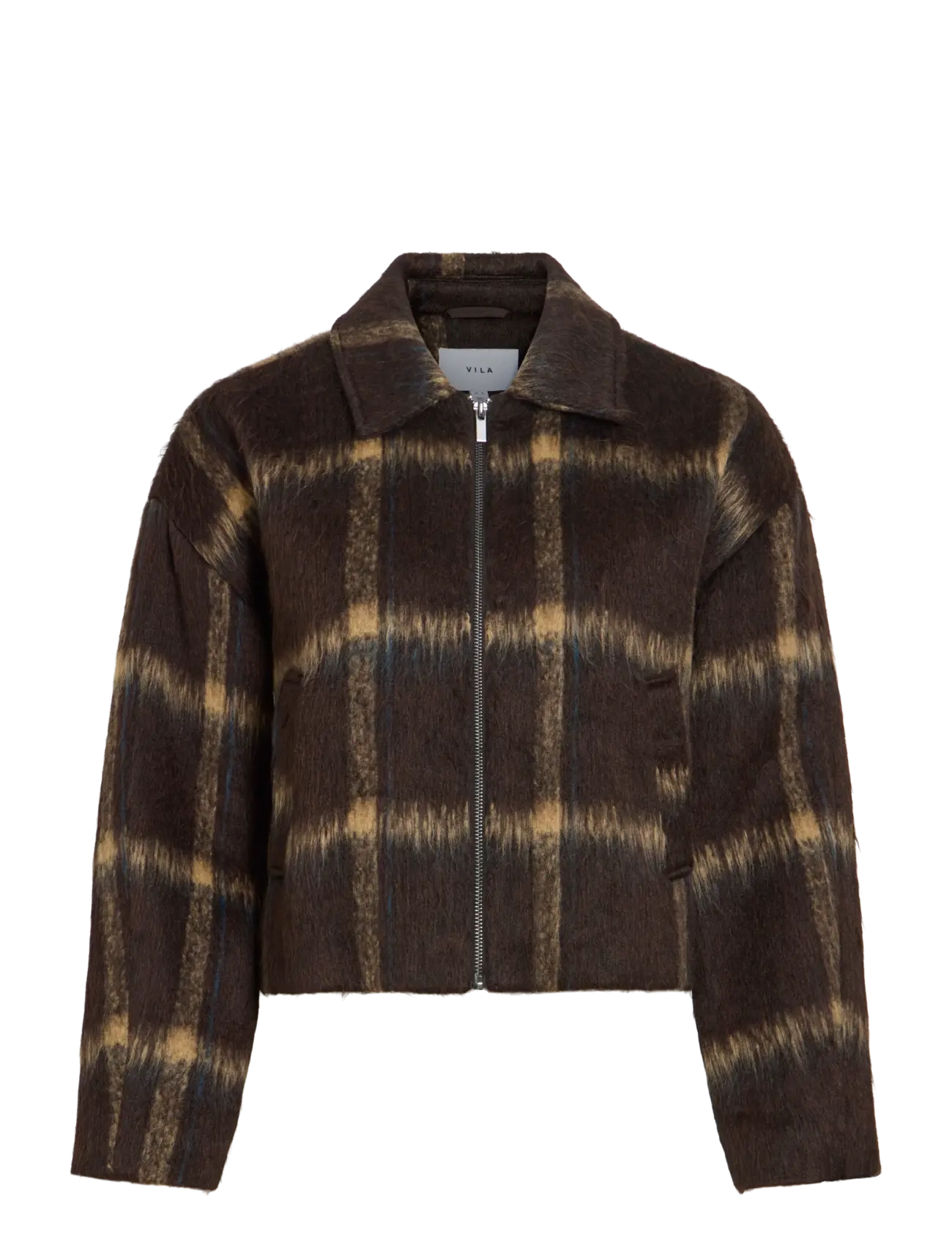 Vila - VIZARAH CHEKCED JACKET /OTW - tunna jackor - coffee bean - 1