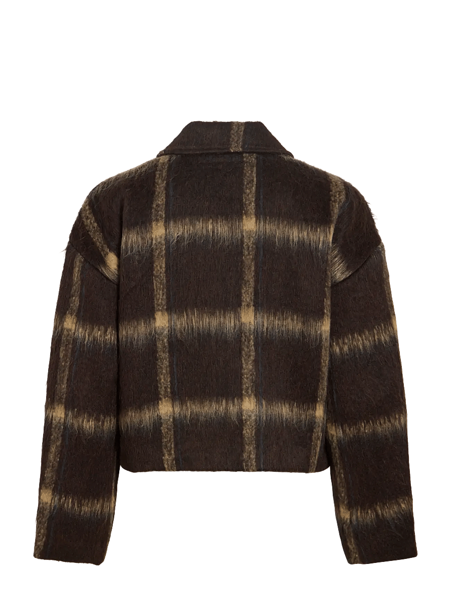 Vila - VIZARAH CHEKCED JACKET /OTW - tunna jackor - coffee bean - 2