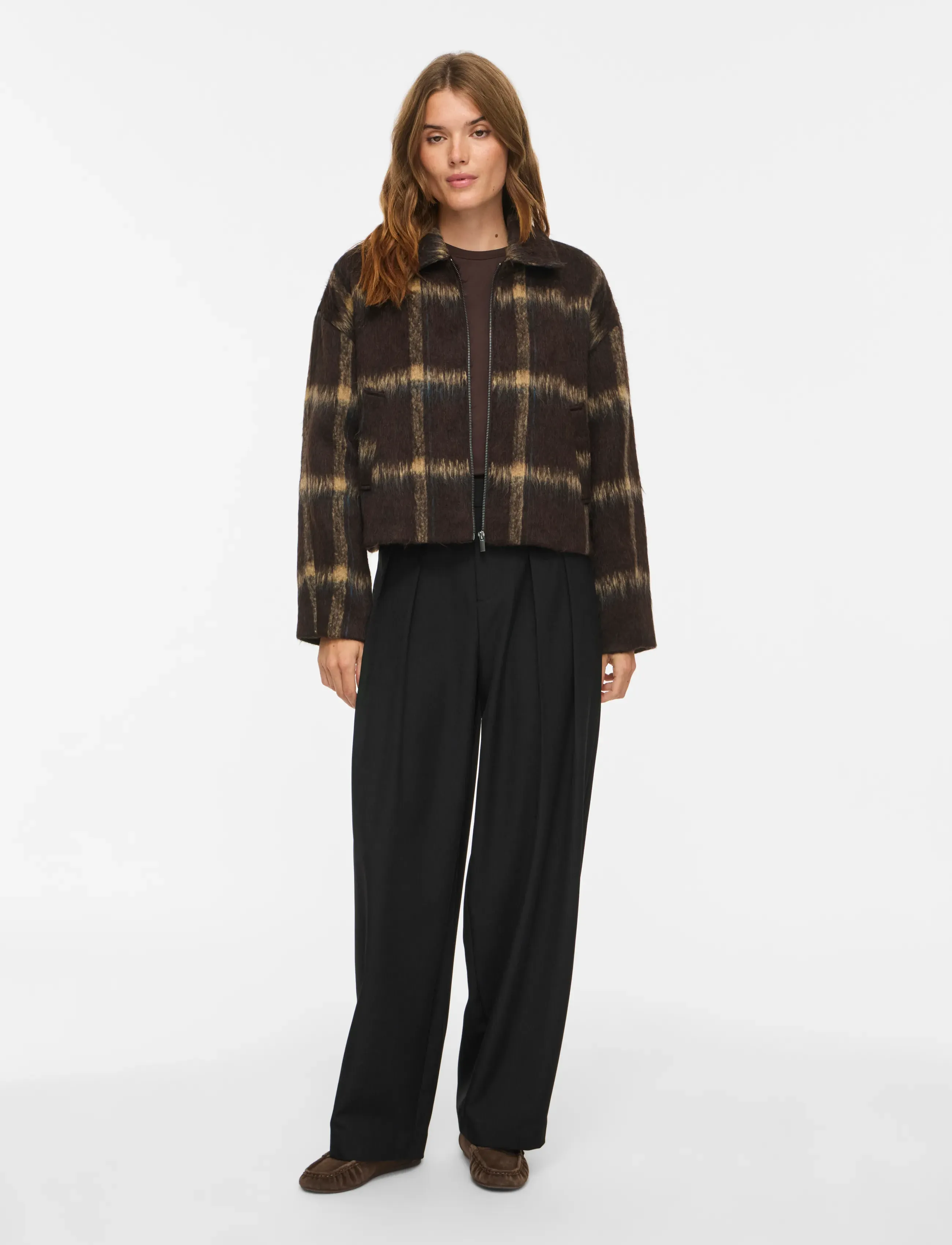Vila - VIZARAH CHEKCED JACKET /OTW - tunna jackor - coffee bean - 4