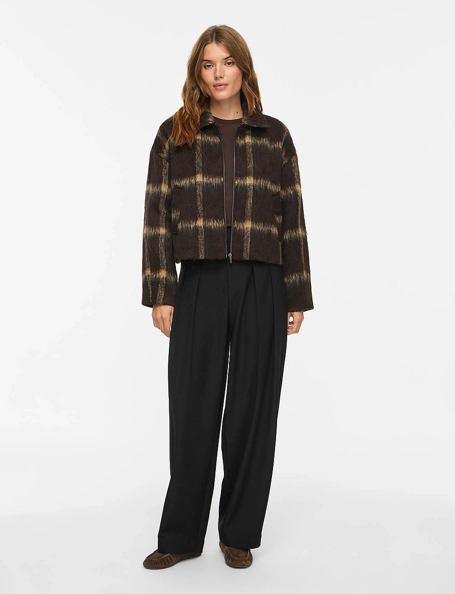 Vila - VIZARAH CHEKCED JACKET /OTW - tunna jackor - coffee bean - 4
